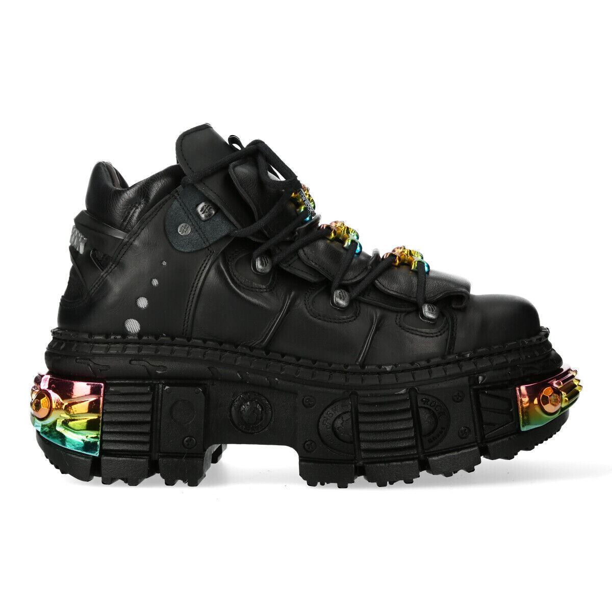 New Rock Platform Leather Ankle Boots-WALL106-S23