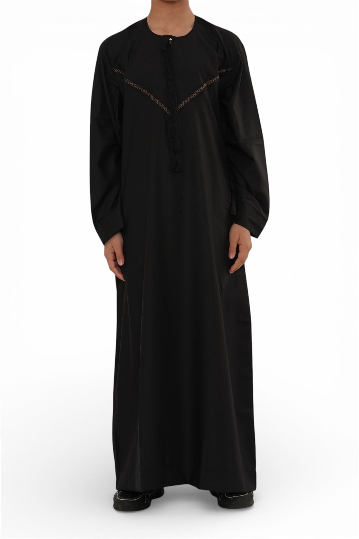 Kids Boys Moroccan Embroidered Djellaba Islamic Jubba Robe Tassel Ramadan Thobe