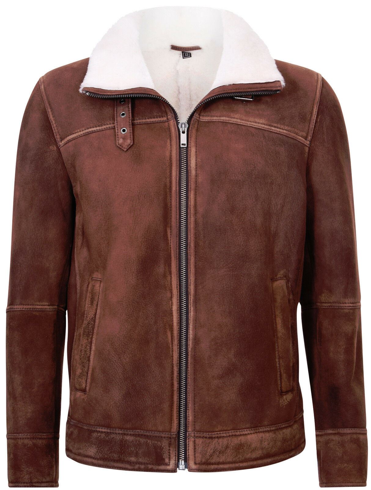 Mens Smooth Sheepskin Leather Jacket-Helston