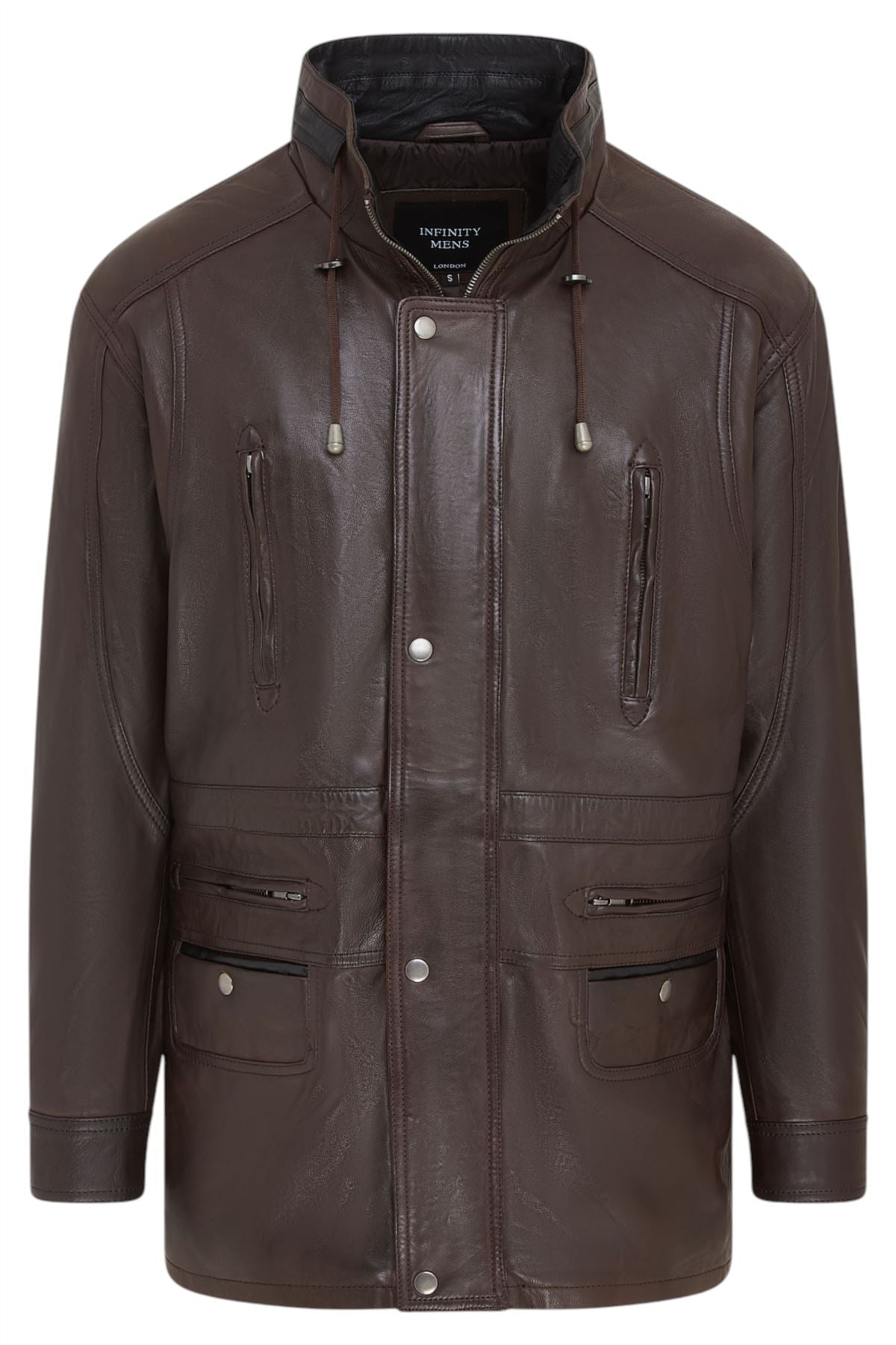 Mens Soft Italian Leather Parka Coat-Winnipeg