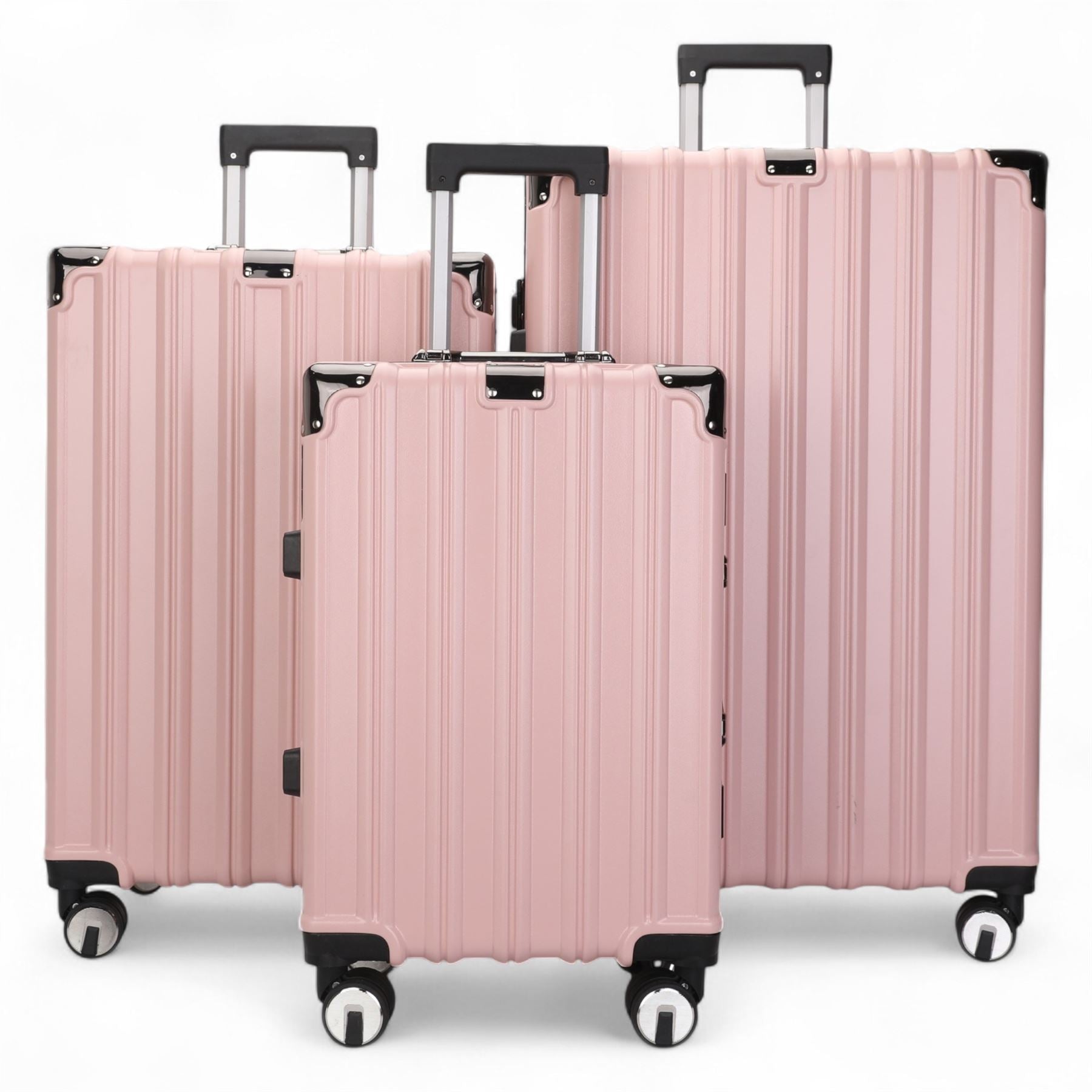 Airdrie Set of 3 Hard Shell Suitcase in Pink
