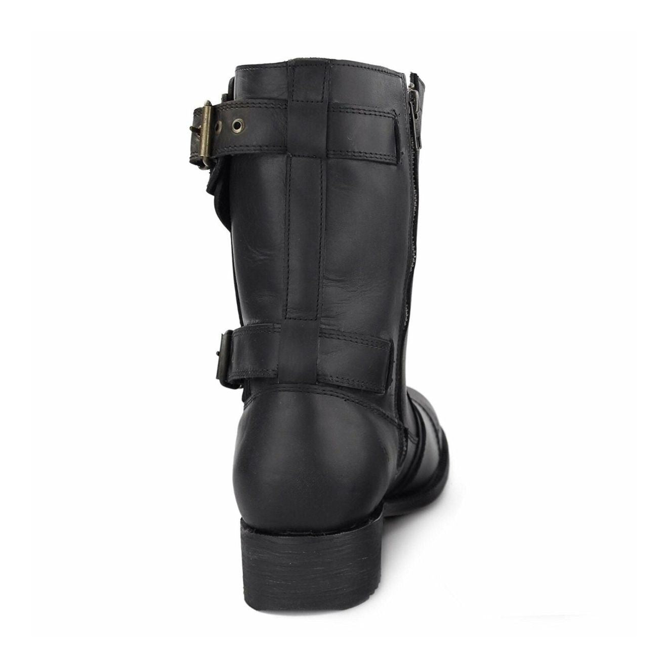 Grinders Mens Black Leather Cowboy Boots-Route 66