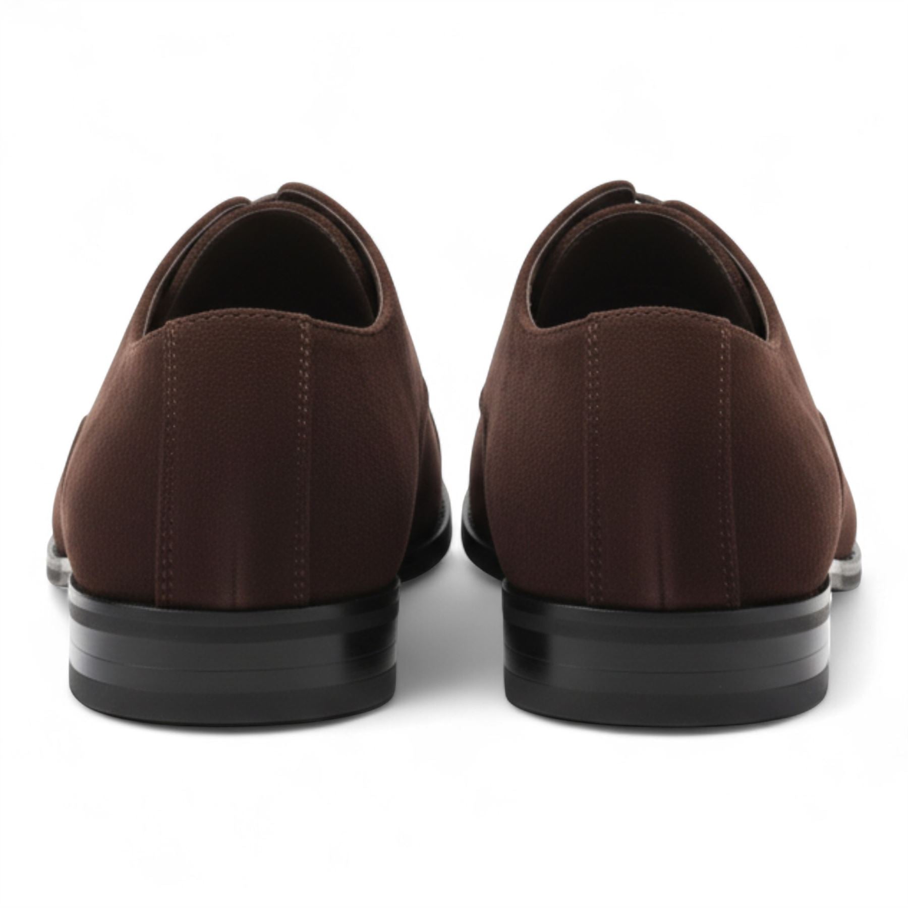 Men’s Brown Faux Suede Leather Lace-Up Derby Oxford Shoes