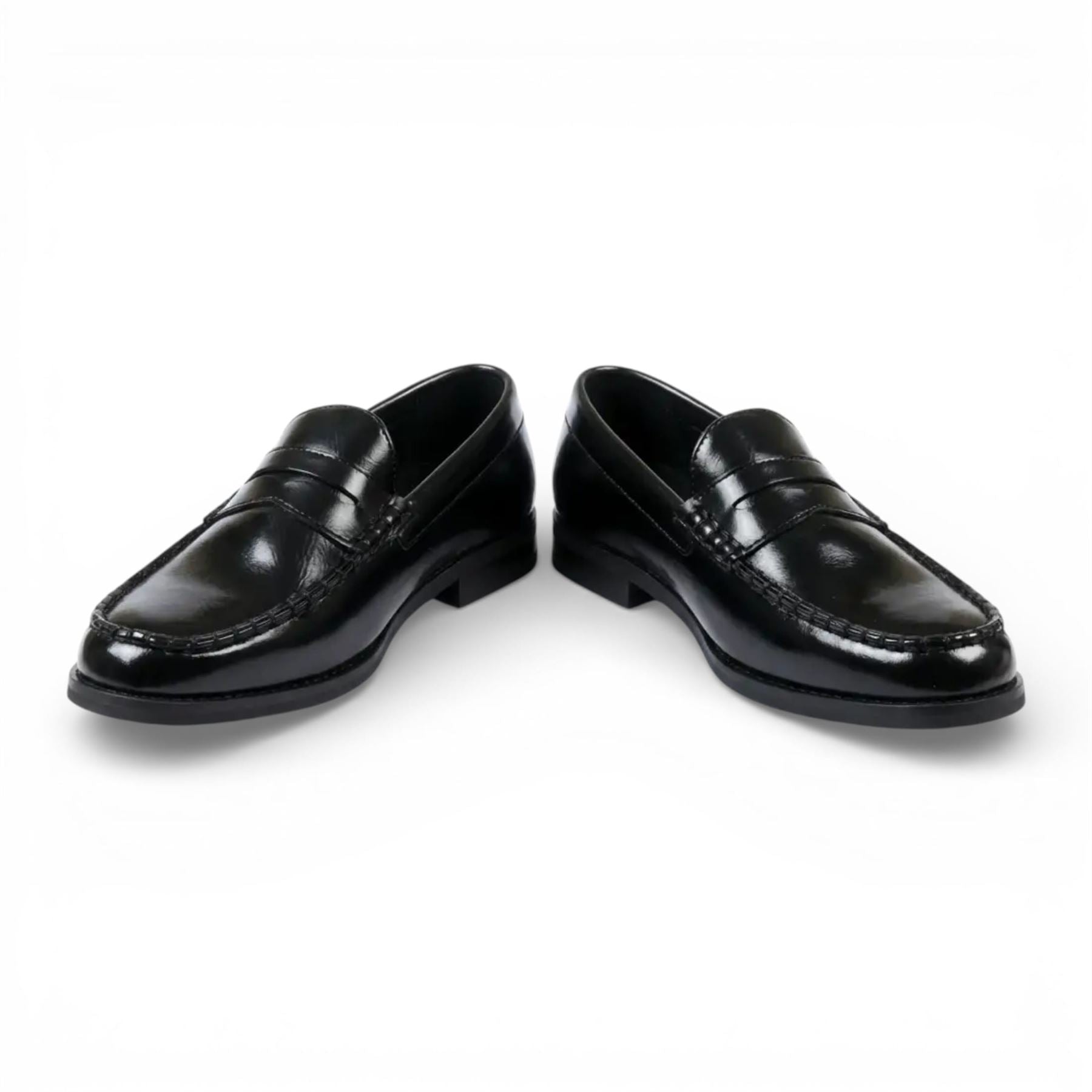 Mens Black PU Leather Formal Dress Penny Loafers Casual Shoes