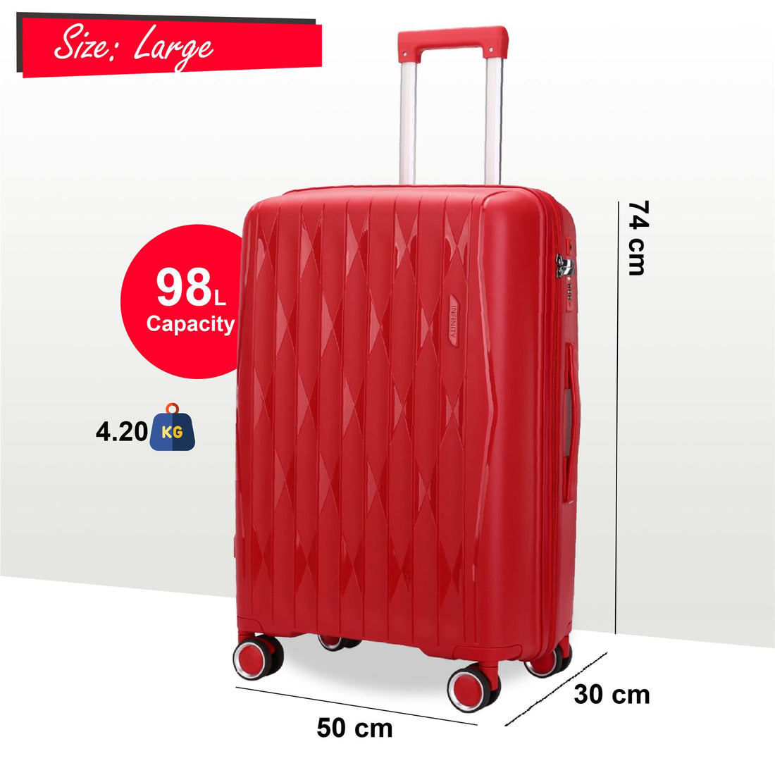 Burnaby Large Hard Shell Suitcase in Red