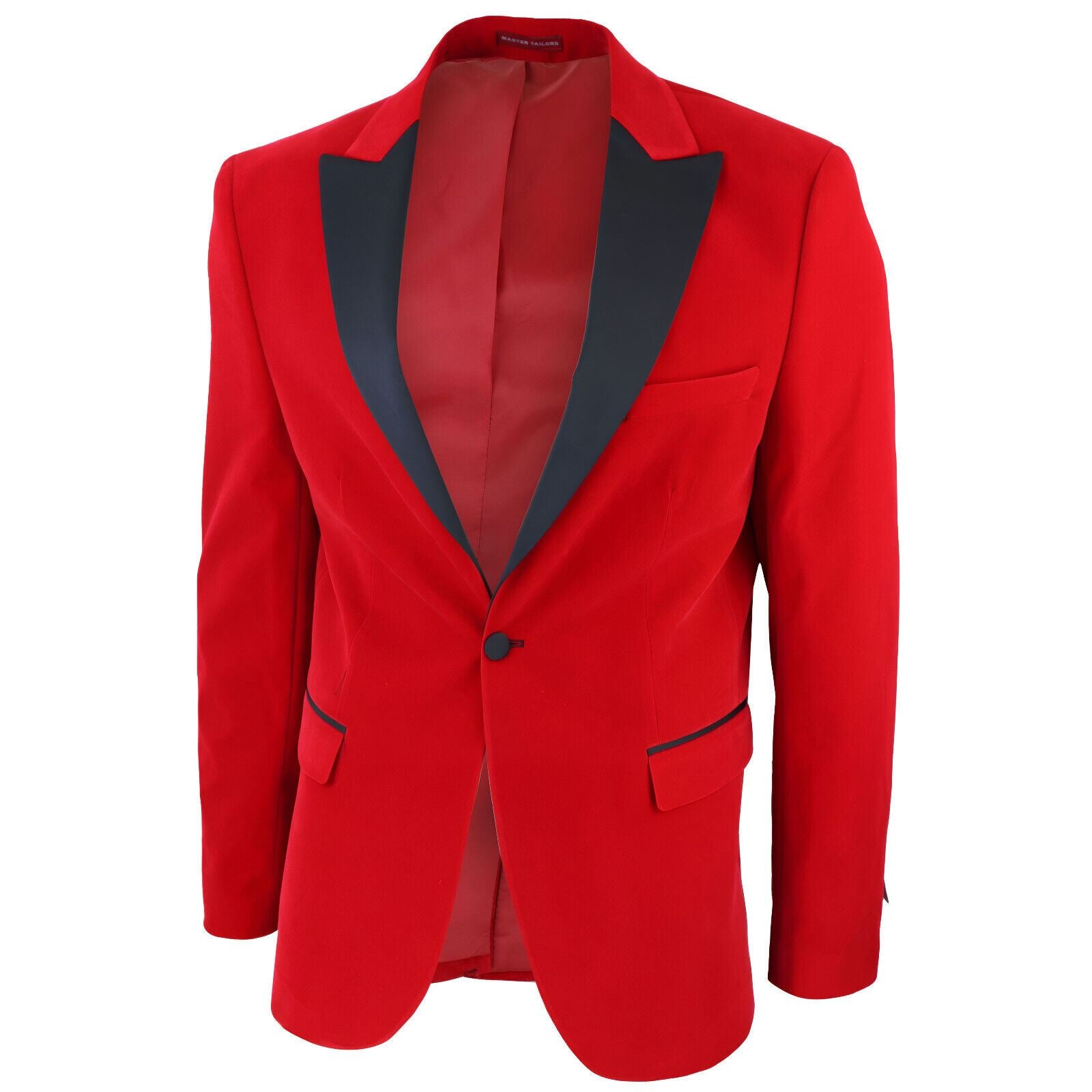 Mens Red Velvet Dinner Tuxedo Suit Jacket Blazer