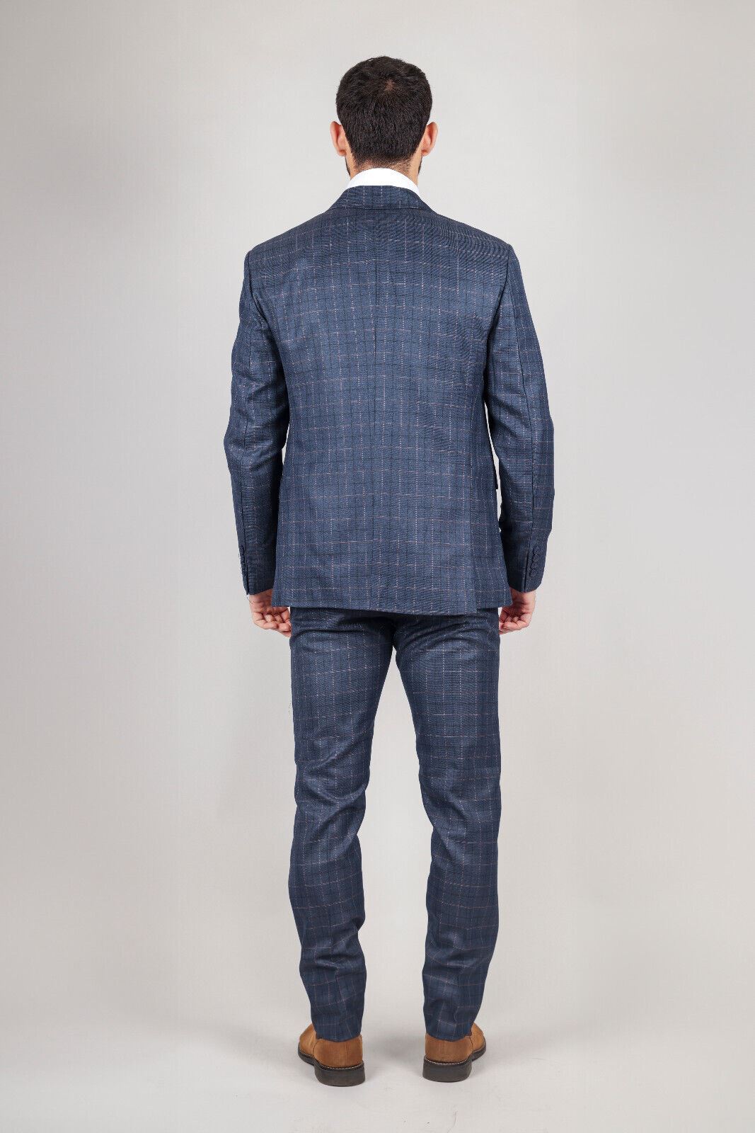 Mens IM2 Classic Plain Blue 3 Piece Suit