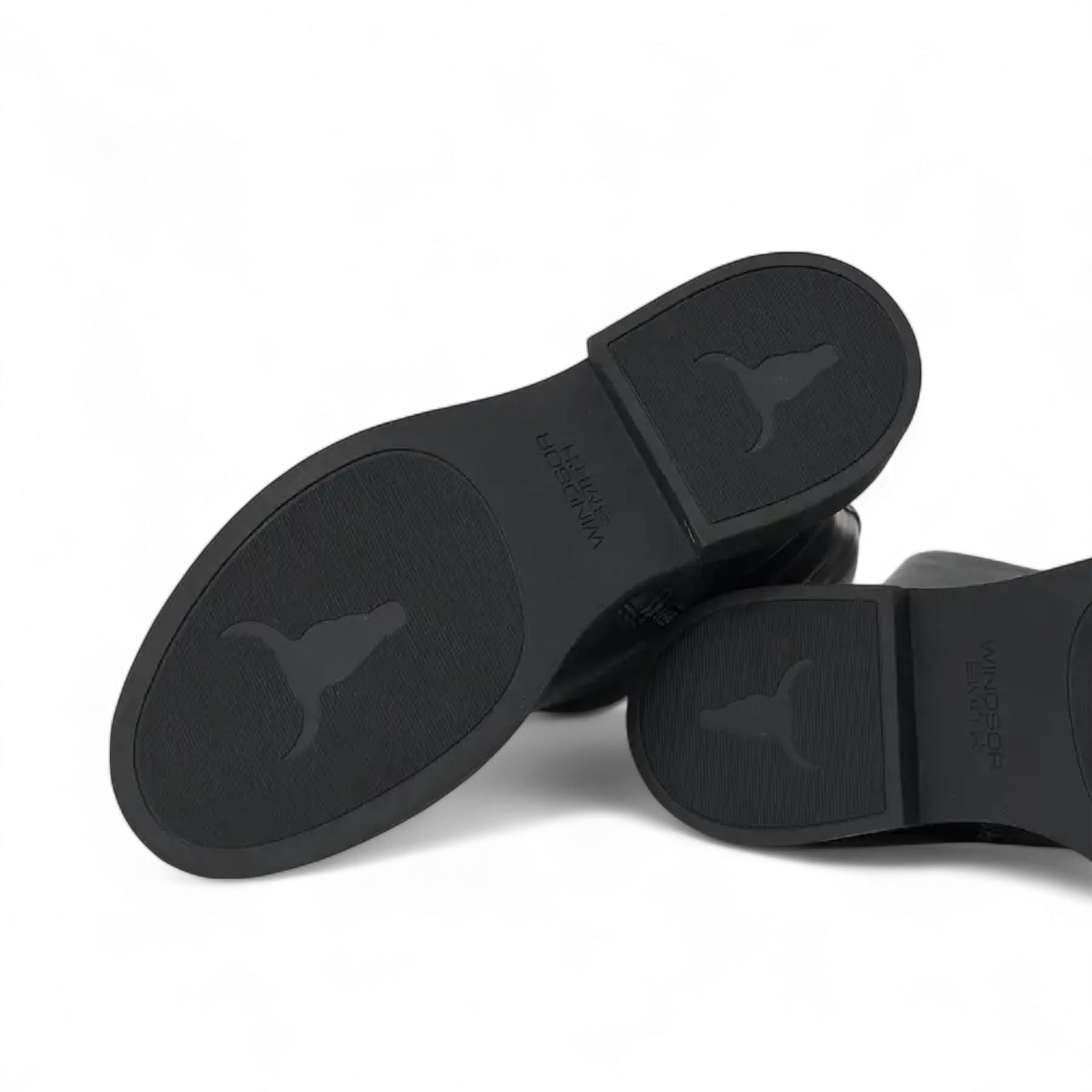 Windsorsmith Womens Black Fuax Leather Knee High Tall Boots - Blessing