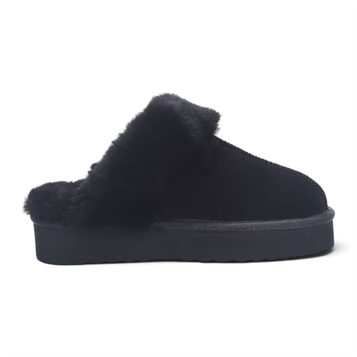 Womens Genuine Sheepskin Fur Mule Winter Slippers