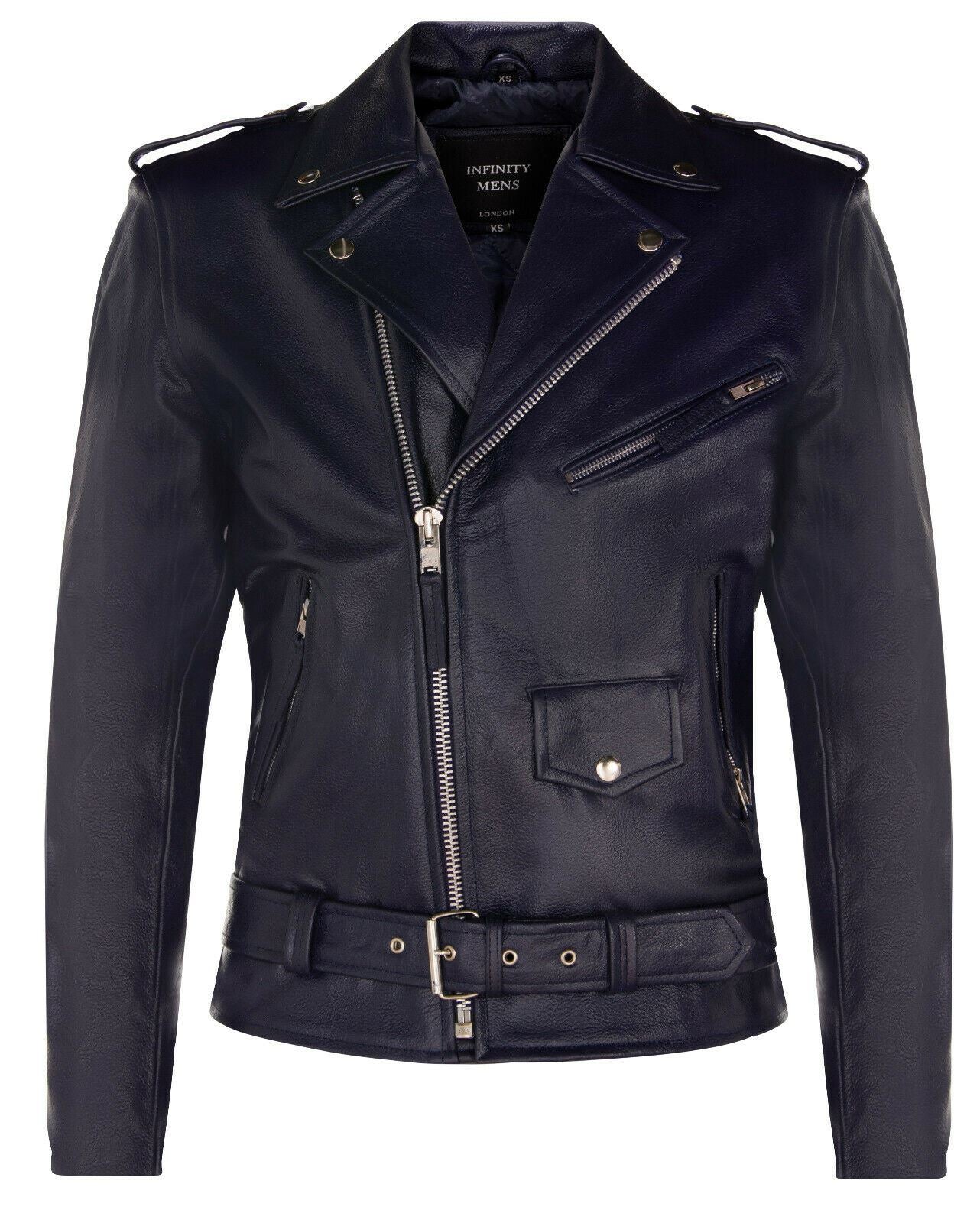 Mens Cow-Hide Brando Biker Jacket -Sandy