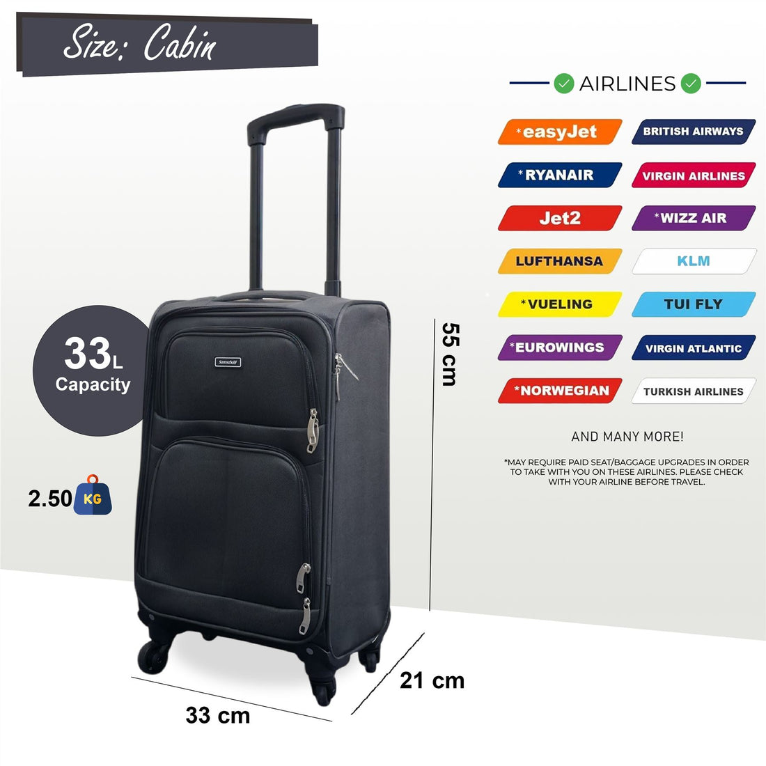 Tahara Cabin Soft Shell Suitcase in Grey