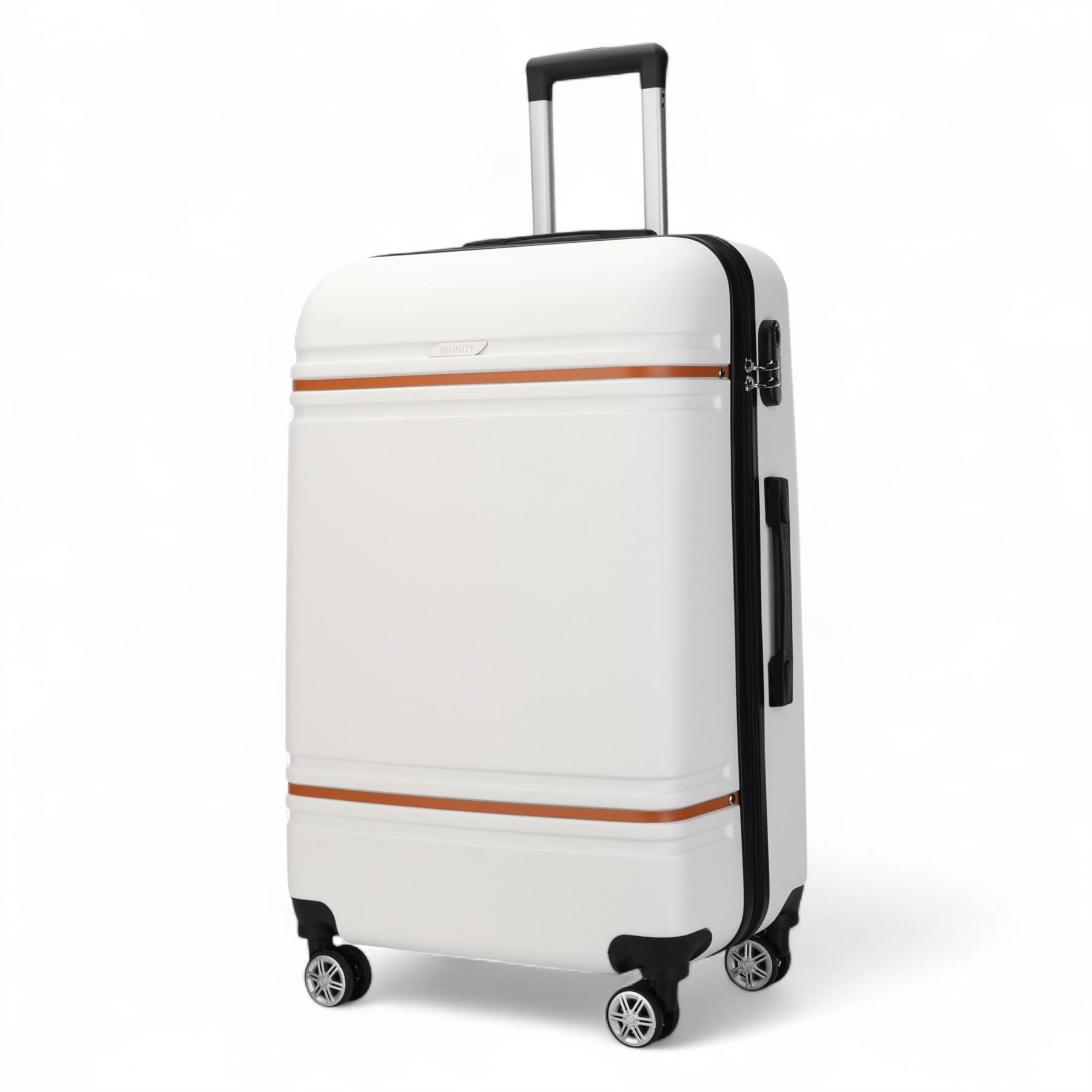Calgary Medium Hard Shell Suitcase in Cream White