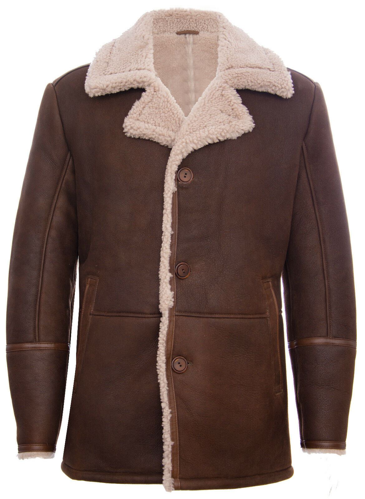 Mens Sheepskin Leather Crombie Jacket-Kimberley