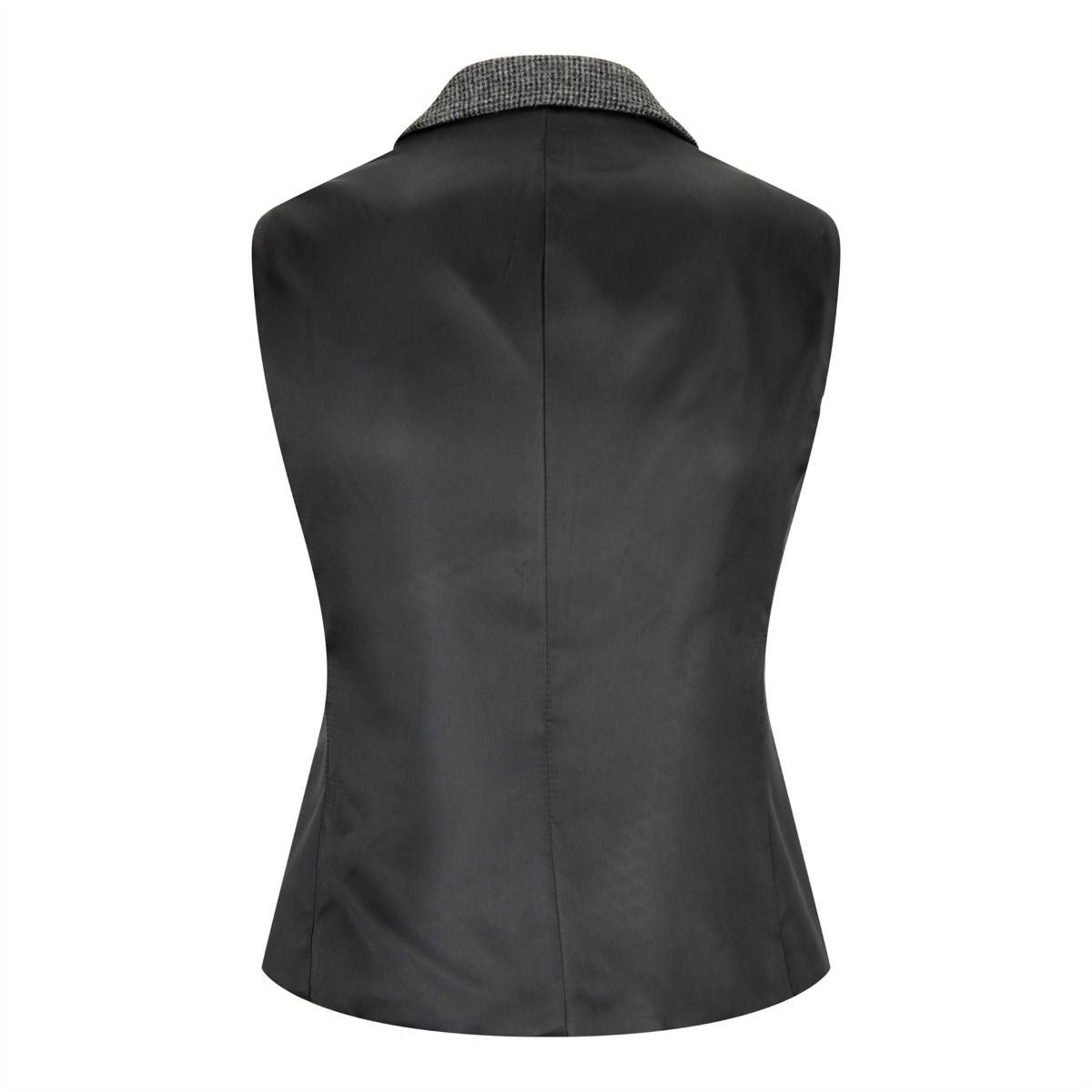 Womens Tweed 1920s Herringbone Grey Waistcoat