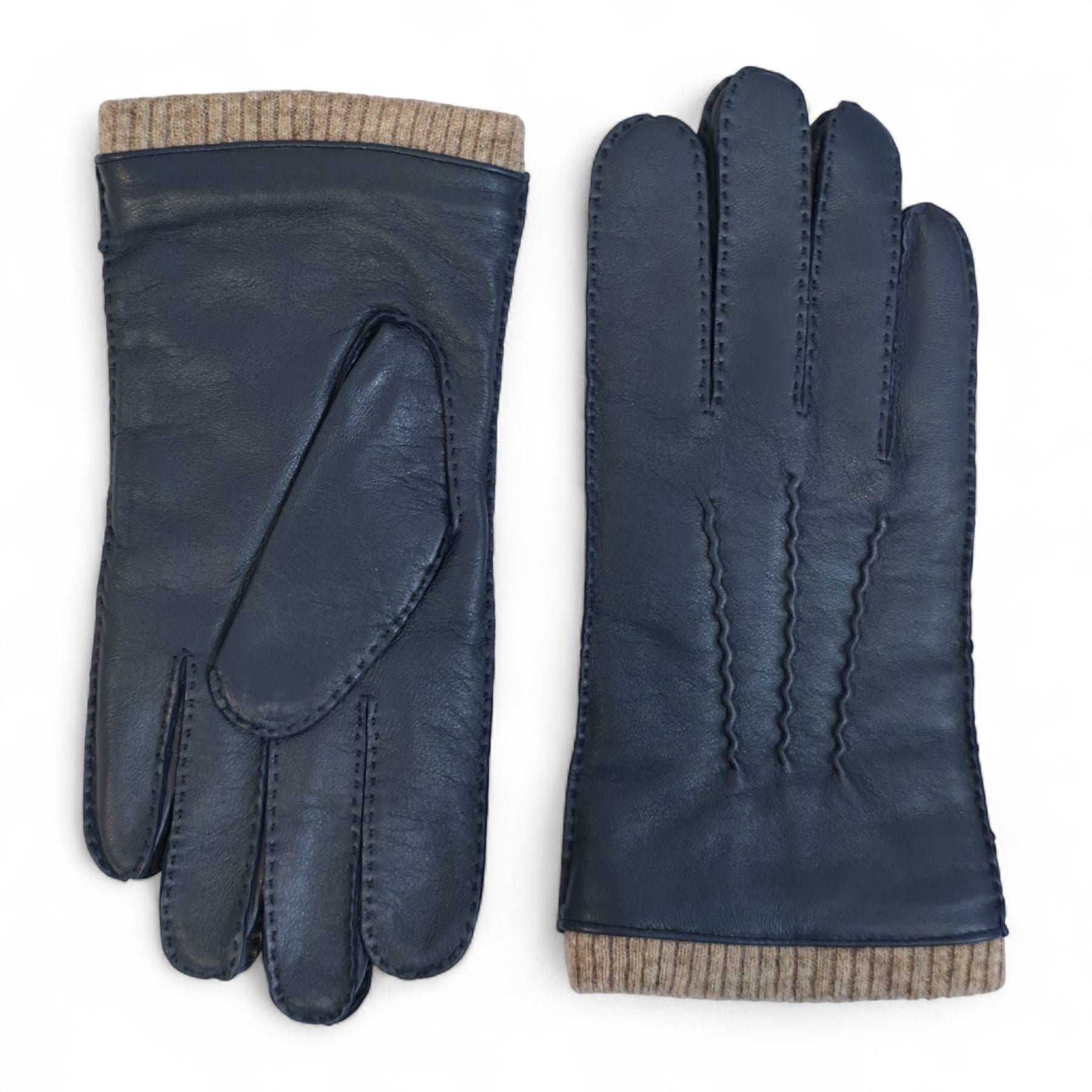 Men’s Italian Leather Warm Wool Lining Winter Gloves - M-LGV-405