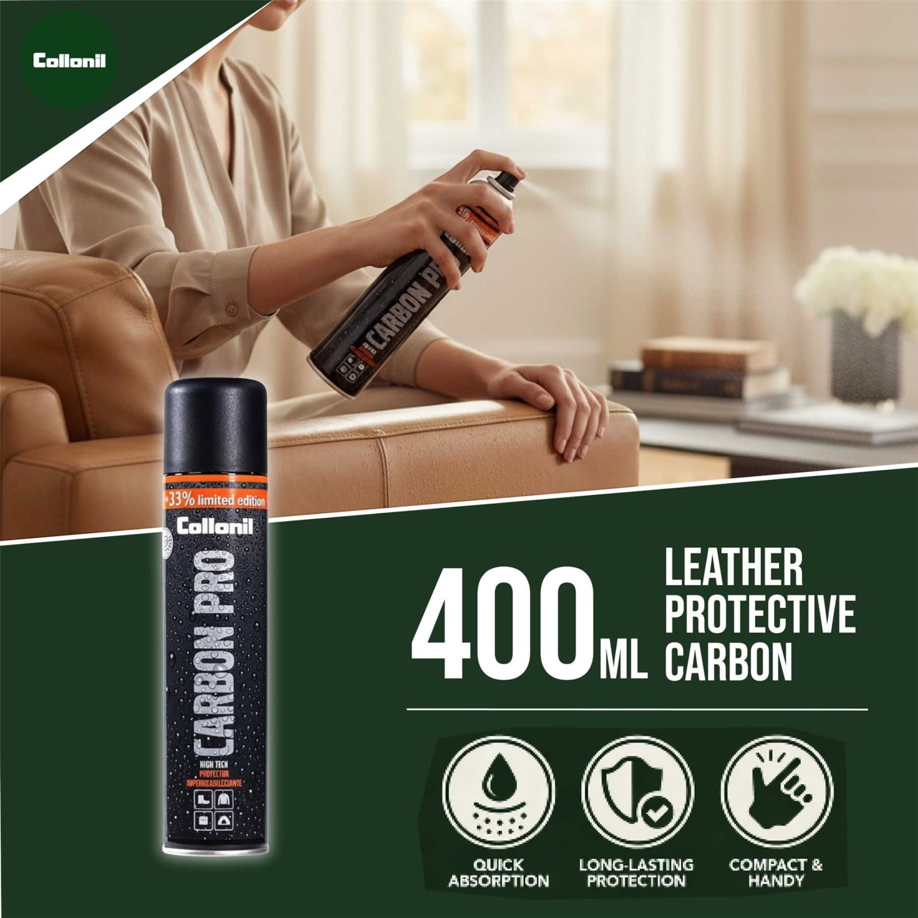 Collonil Carbon Pro High-Performance Waterproof & Dirt Protection Spray