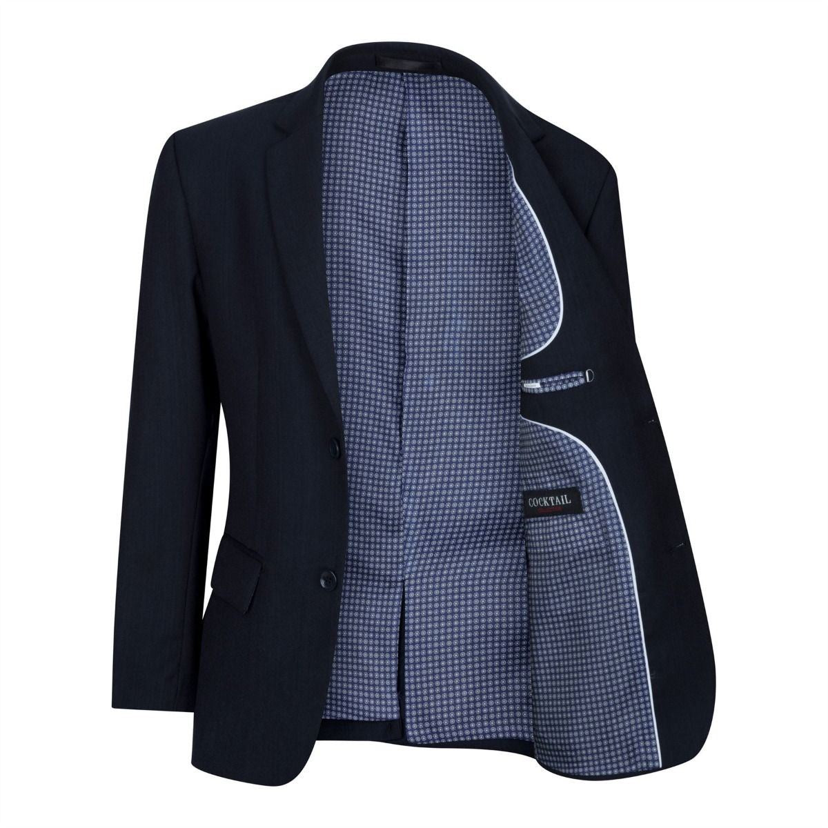 Boys 5 Piece Navy Blue Classic Suit