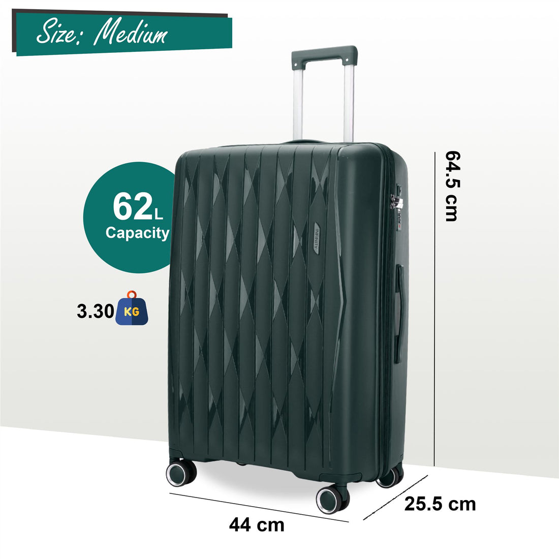Burnaby Medium Hard Shell Suitcase in Green