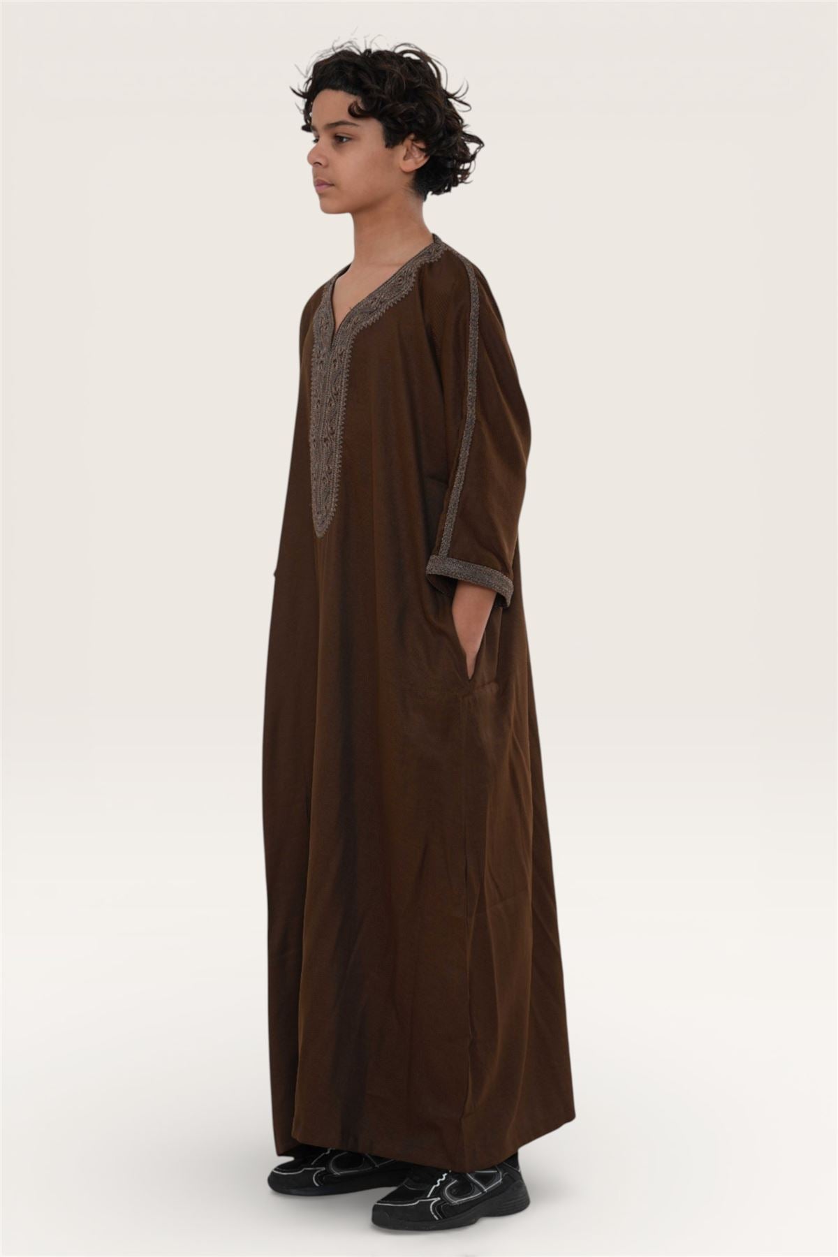Kids Boys Ramadan Moroccan Thobe Robe Djellaba Gandoura Eid Jubba- K-HM67