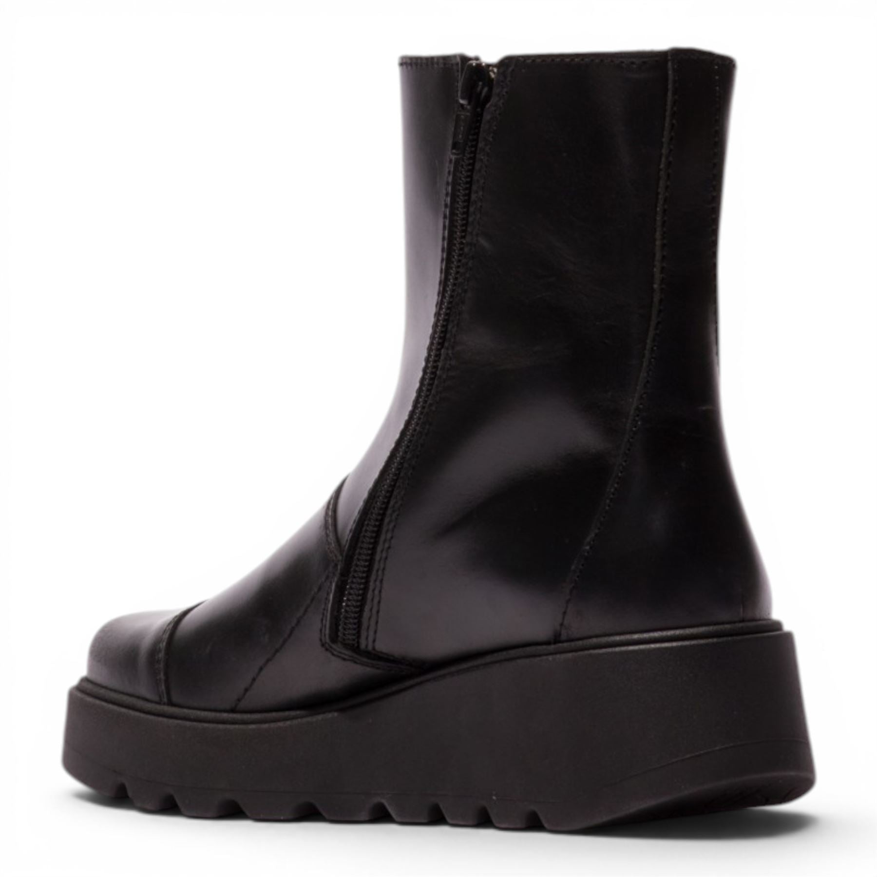 Fly London Women’s Black Leather Zip-up Platform Ankle Boots - TARP553FLY