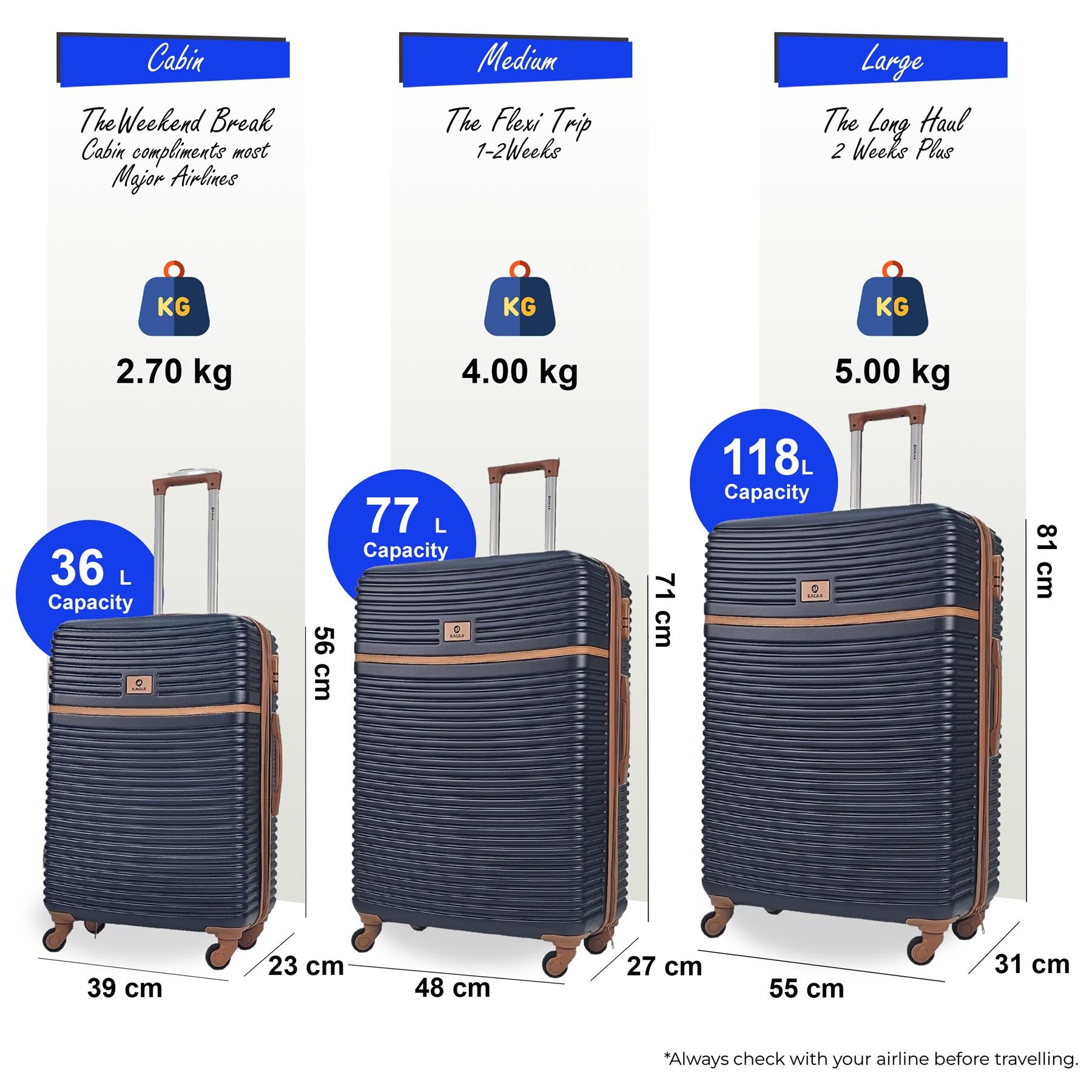 Hardshell ABS Suitcase Luggage Travel Set
