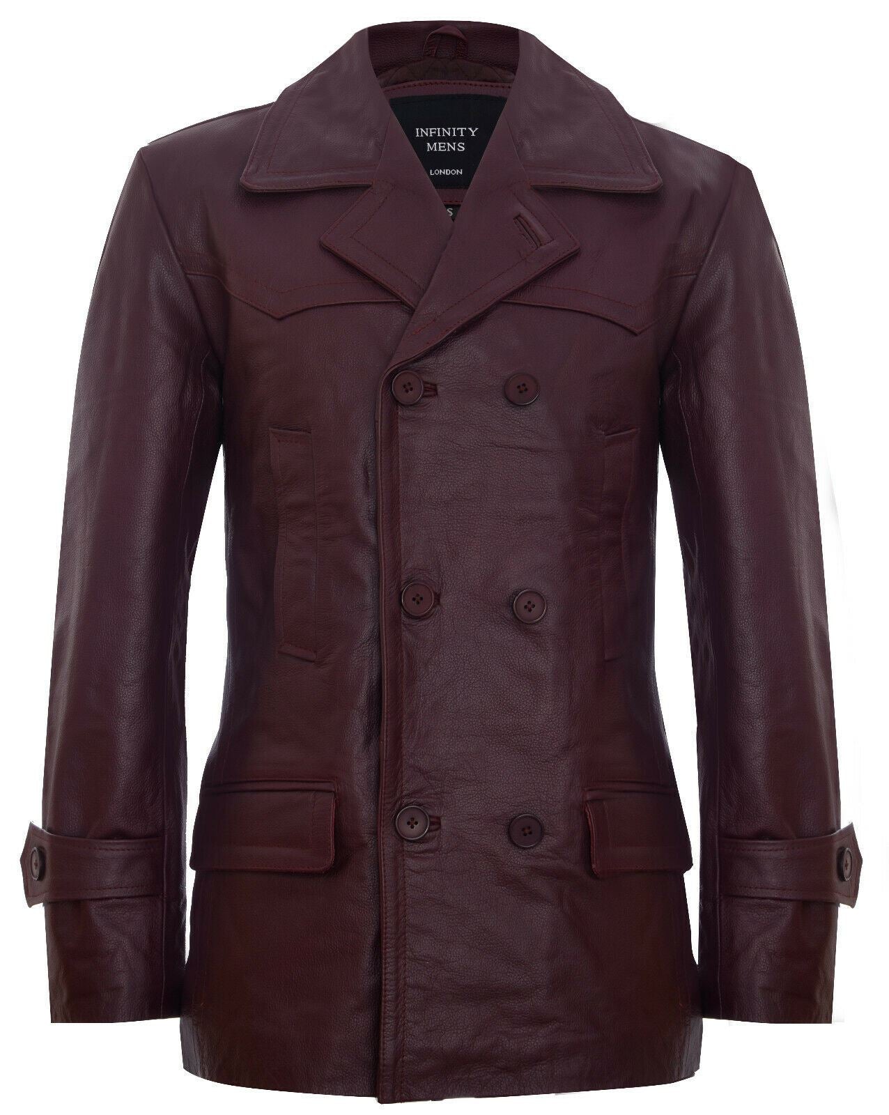 Mens Leather CowHide German Peacoat-Epping