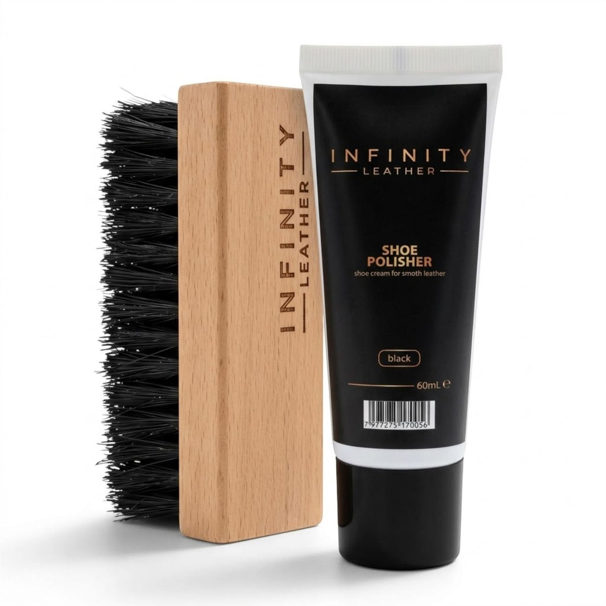 Shoe Polish & Nylon Brush Black Shoe Polish Set