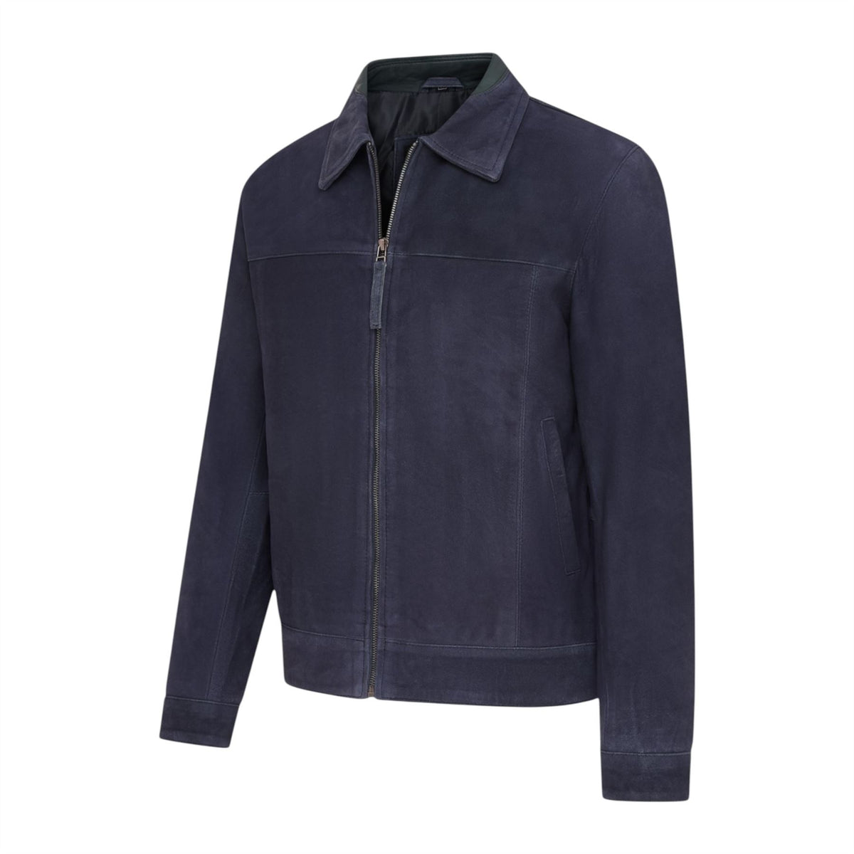 Mens Retro Classic Suede Leather Harrington Biker Jacket - Bryne