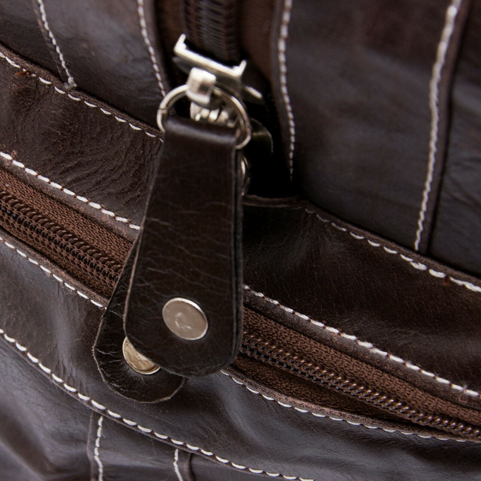 Deluxe Leather Holdall Bag Genuine Cowhide & Cow Fur Weekend Duffel Travel