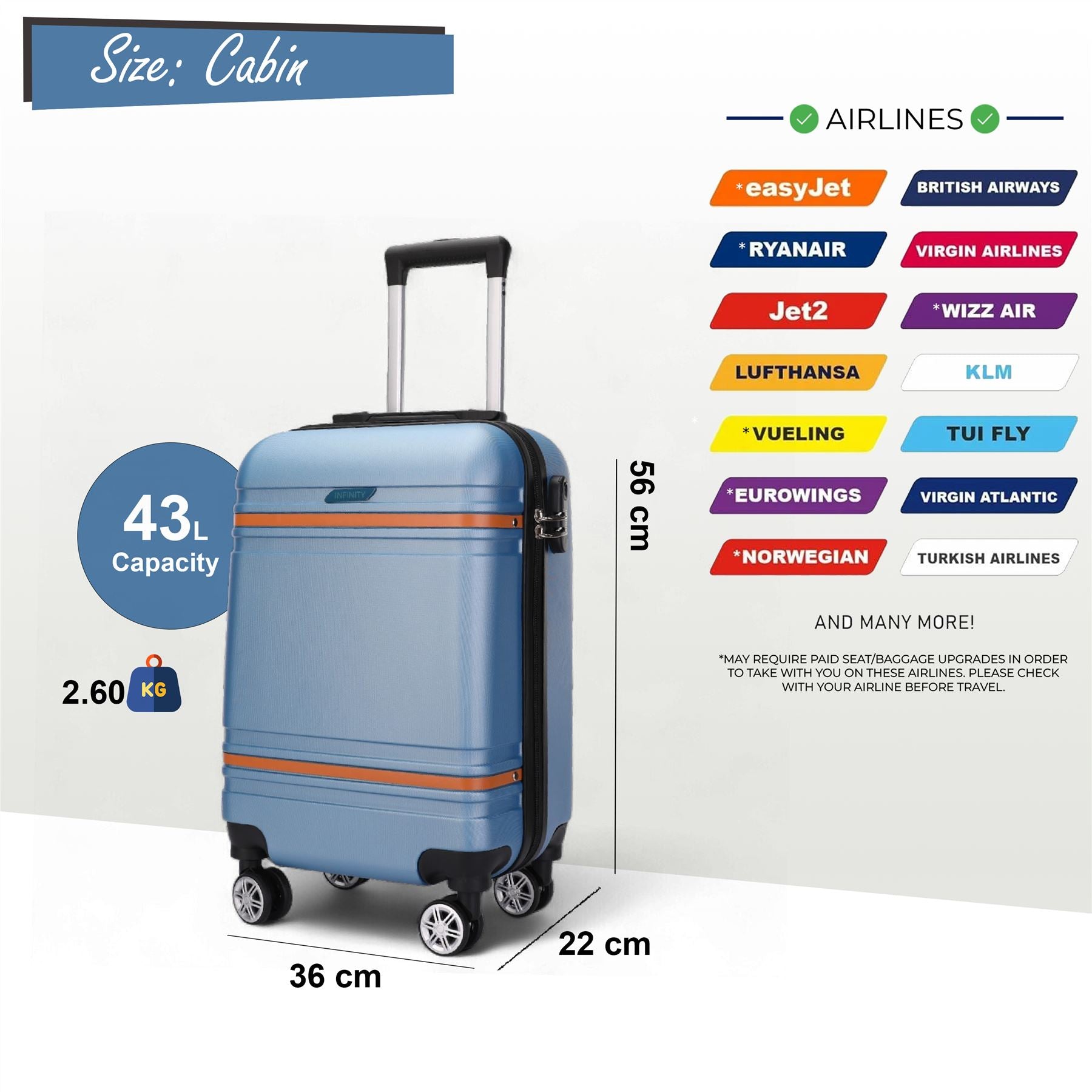 Calgary Cabin Hard Shell Suitcase in Blue