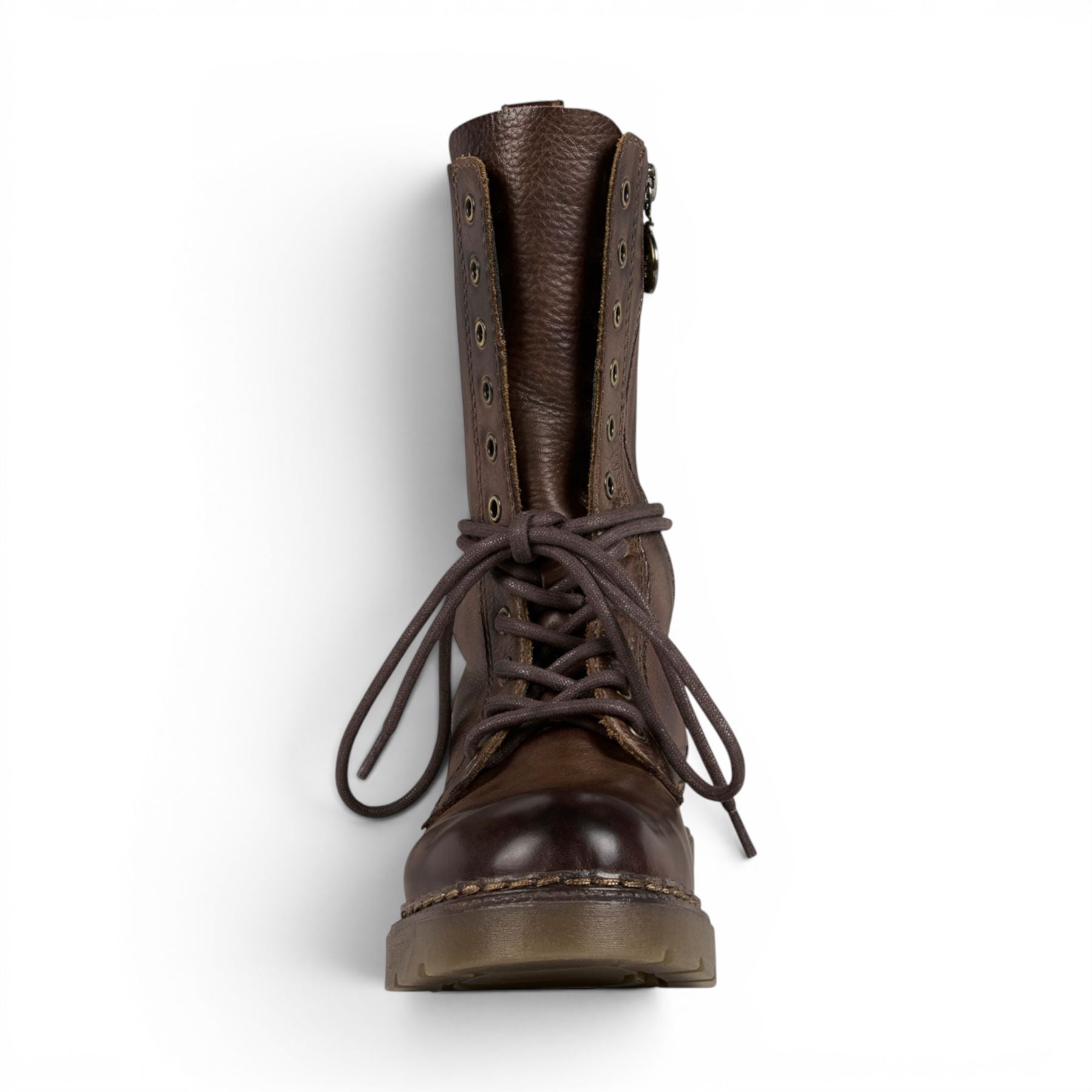 Windsorsmith Women’s Brown Leather Lace-Up Combat Boots - Intermission