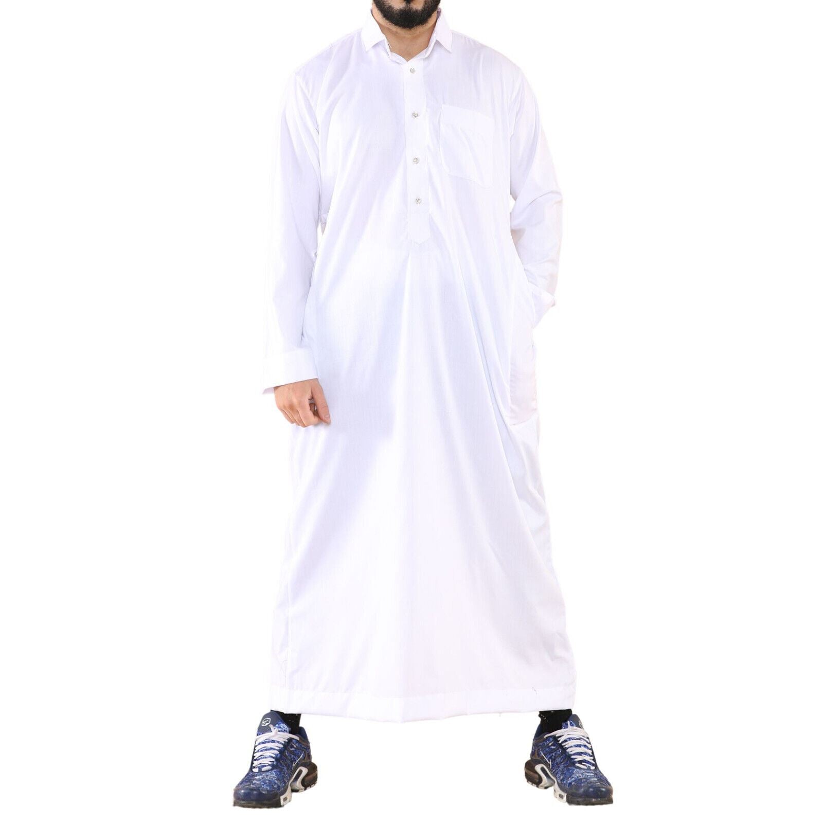 Mens Thobe Jubba Saudi Ramadan Eid Islamic Kaftan Kaudara Arabic Jubbah