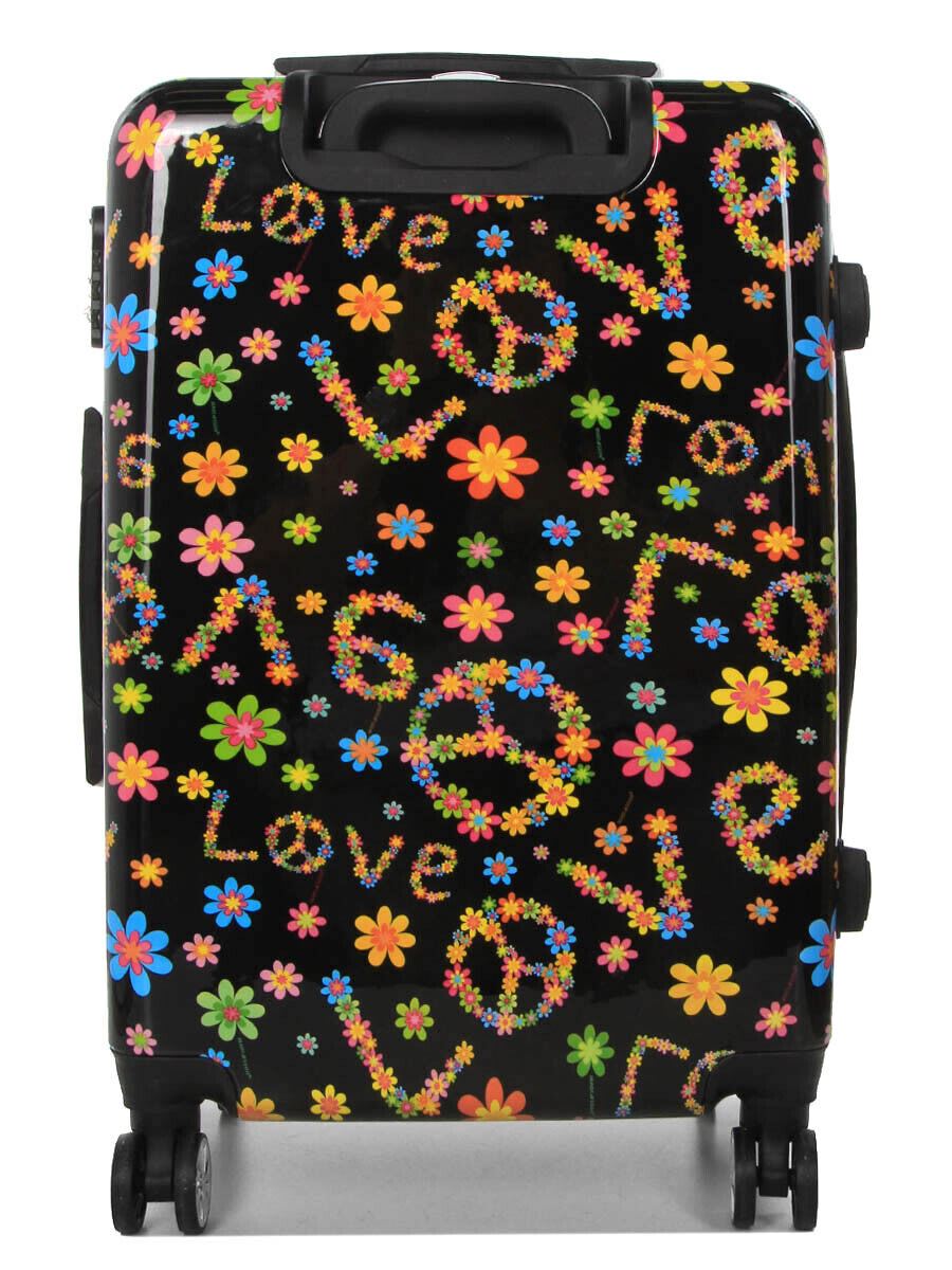 Hard Shell Printed Dual 4 Wheel Luggage Suitcase