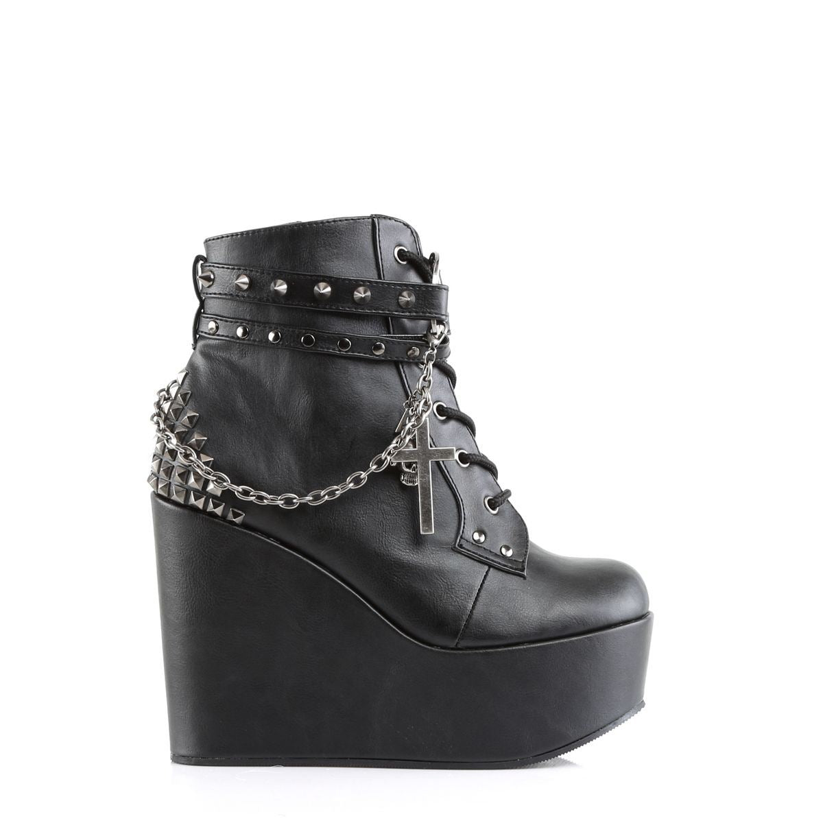Demonia Poison 101 Black Vegan Leather Ankle Boots