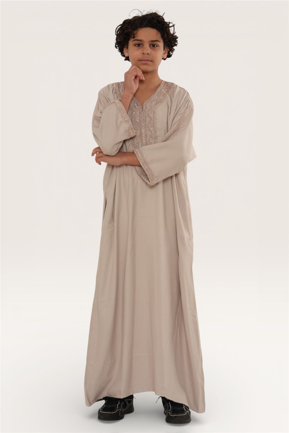 Kids Boys Moroccan Thobe Robe Djellaba Gandoura Eid Jubba- K-HM66