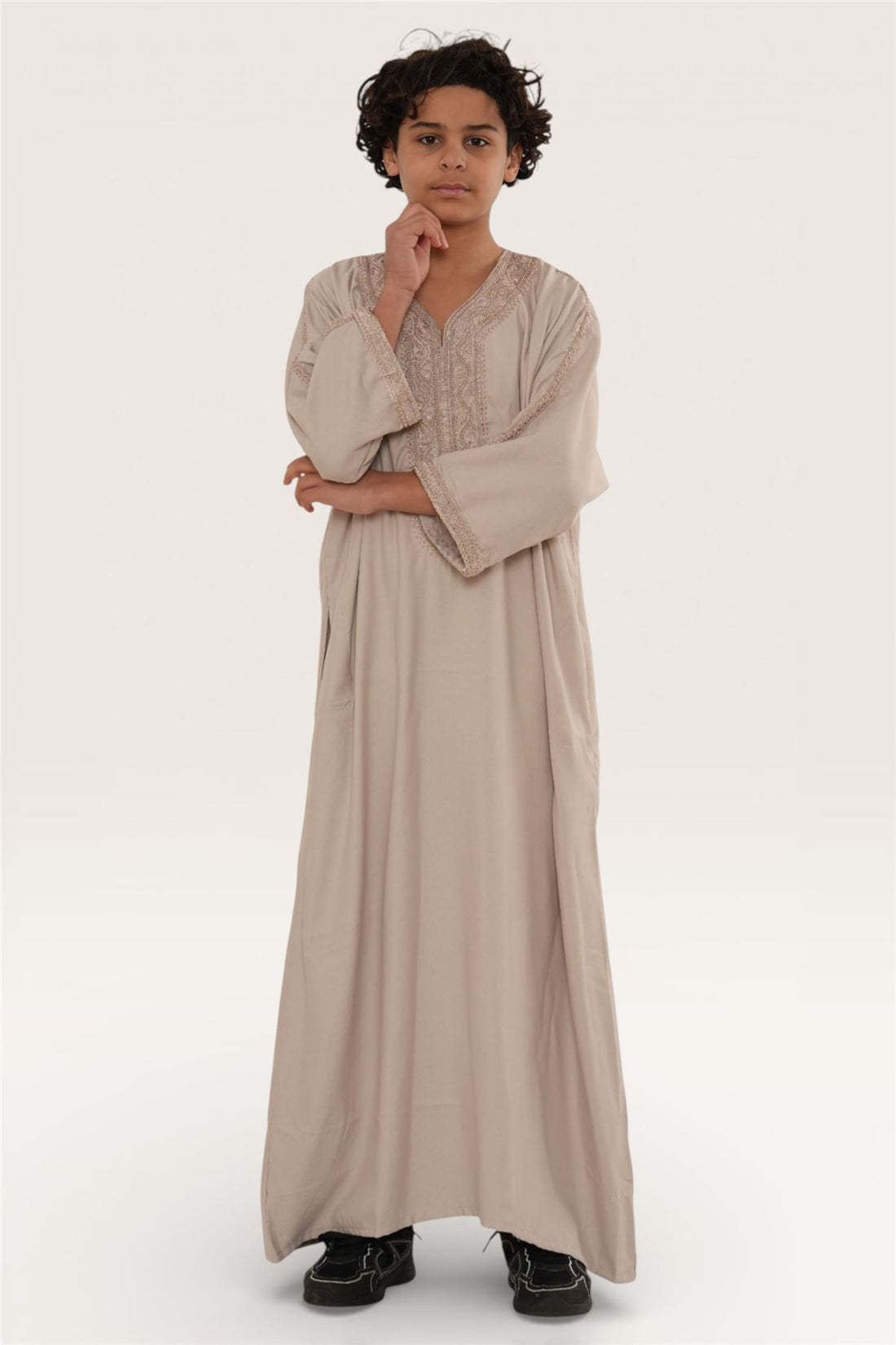 Kids Boys Moroccan Thobe Robe Djellaba Gandoura Eid Jubba- K-HM66