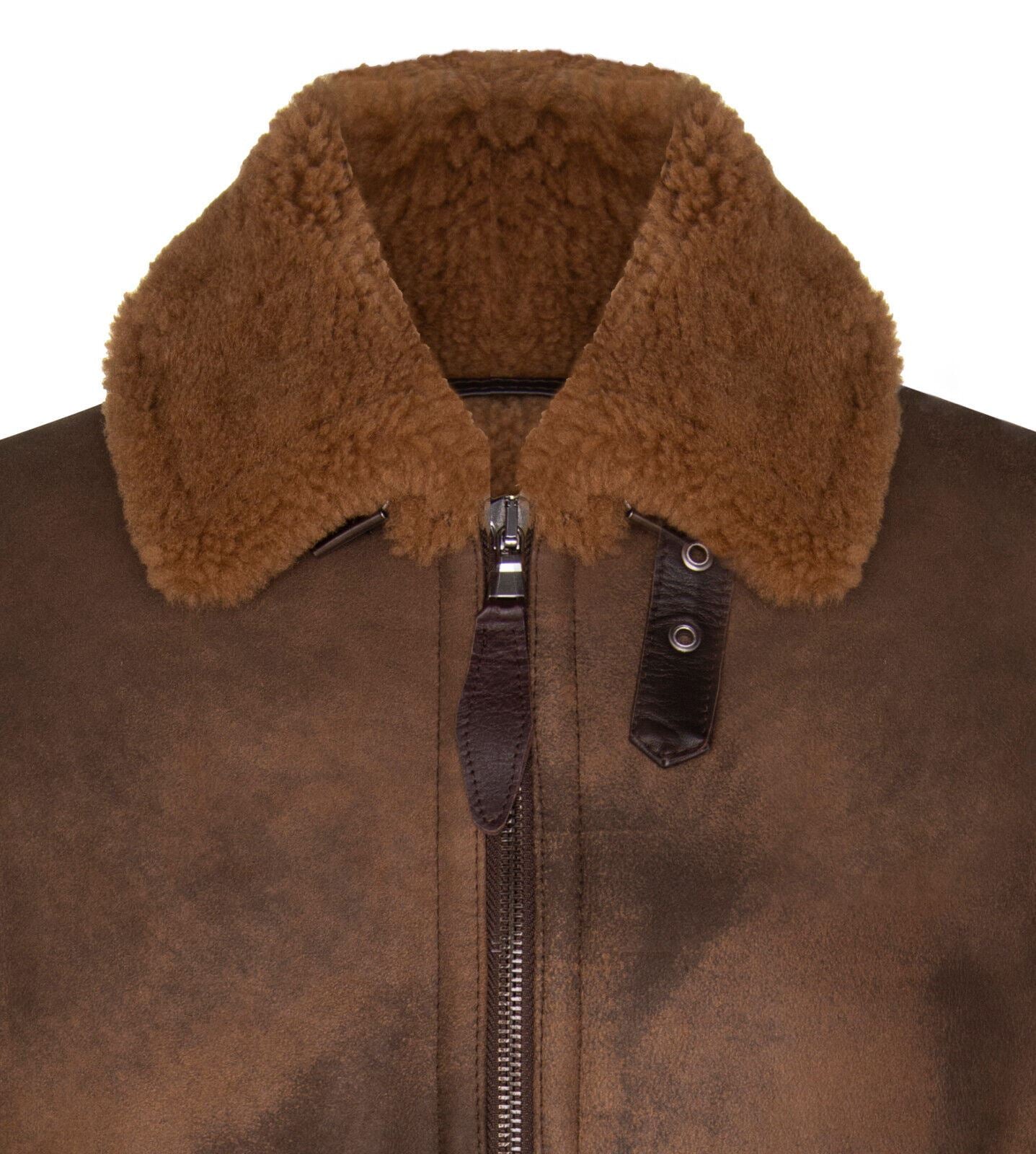 Mens Antique Brown Sheepskin Bomber Jacket-Hounslow