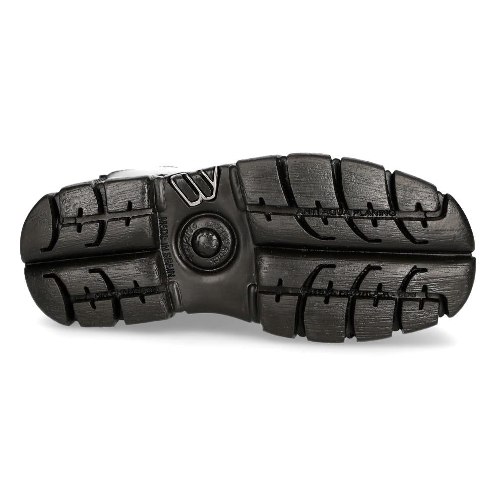 New Rock Unisex Metallic Black Techno Biker Boots- M-MILI211C-C1