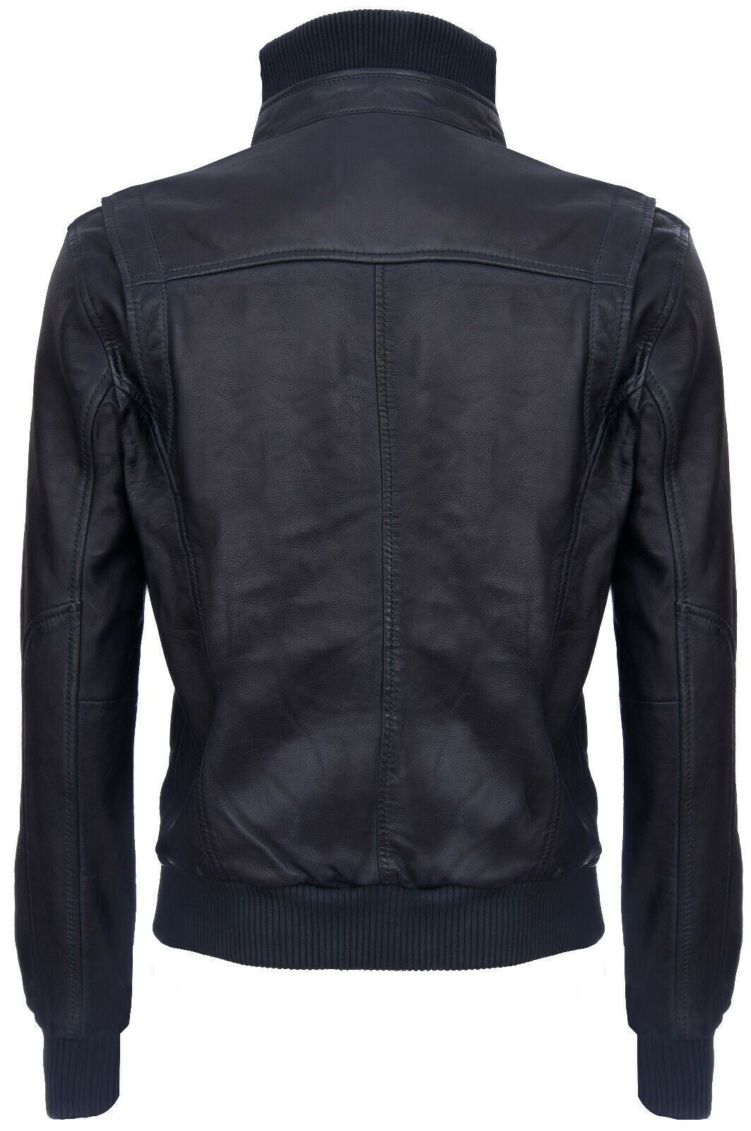 Mens Smart Leather Varsity Bomber Jacket-Chesterfield