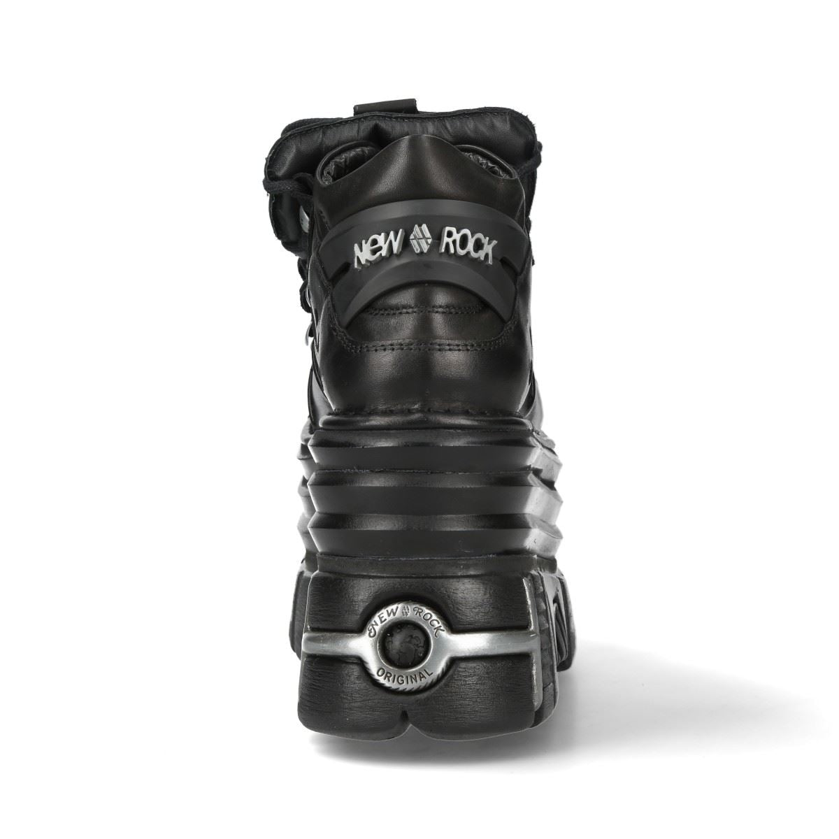 New Rock M-106-C181 Black Gothic Punk Chunky Platform Ankle Boots