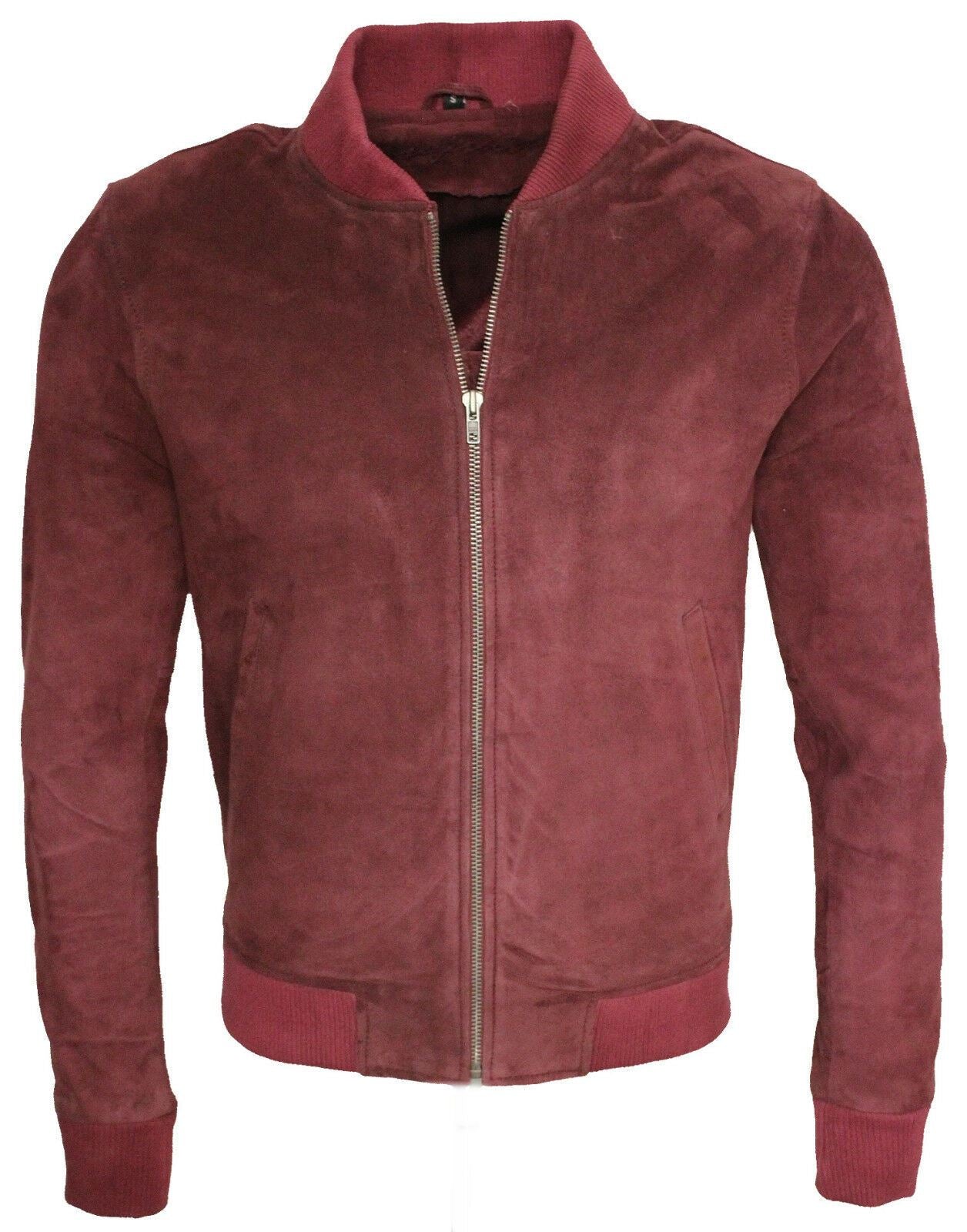 Mens Suede Varsity Leather Bomber Jacket-Castleford - Upperclass Fashions