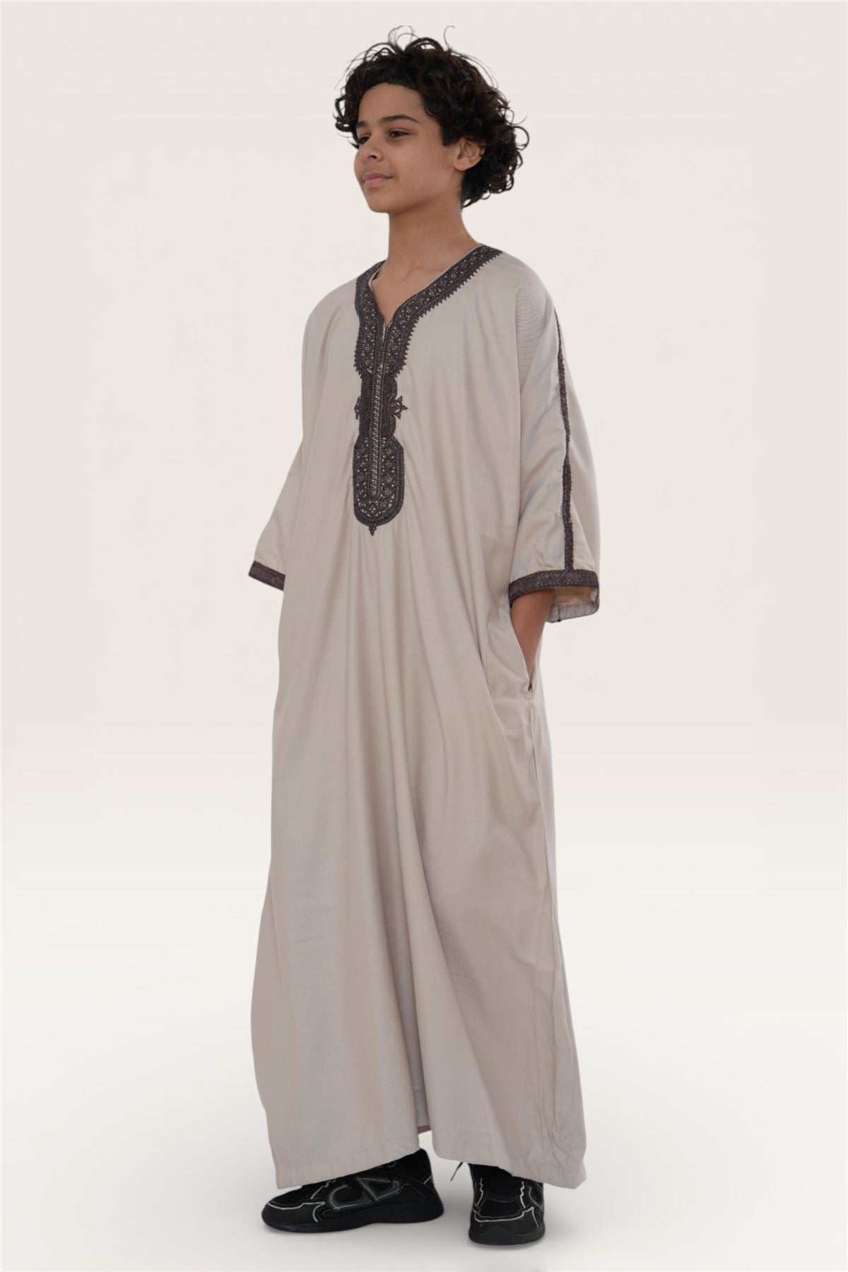 Kids Boys Moroccan Thobe Robe Djellaba Gandoura Eid Jubba- K-HM66