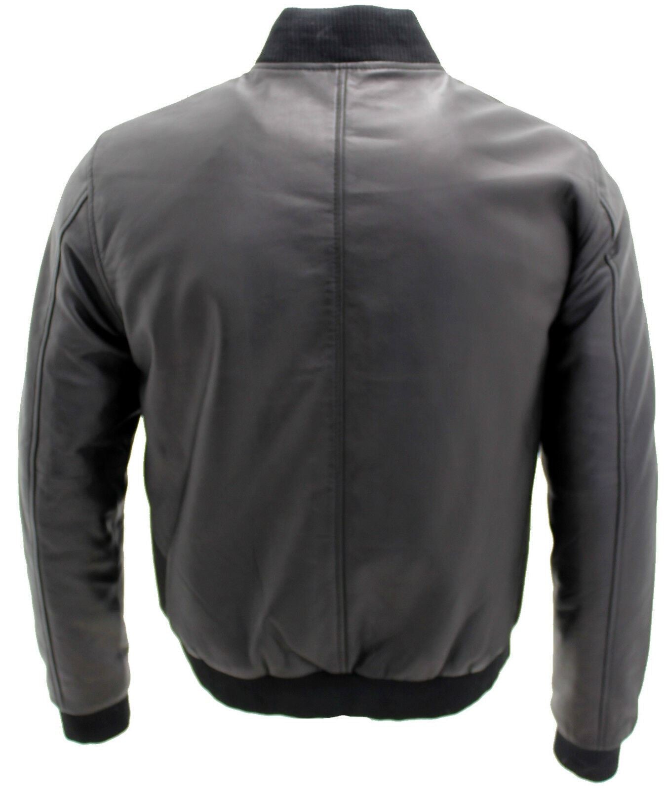 Mens Varsity Leather Bomber Jacket-Camelford - Upperclass Fashions