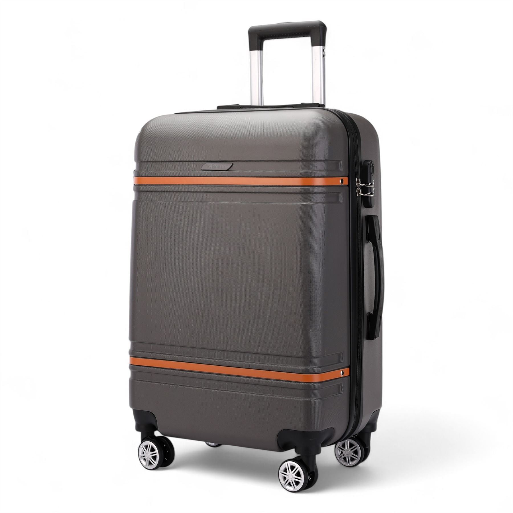 Calgary Large Hard Shell Suitcase in Charcoal Black