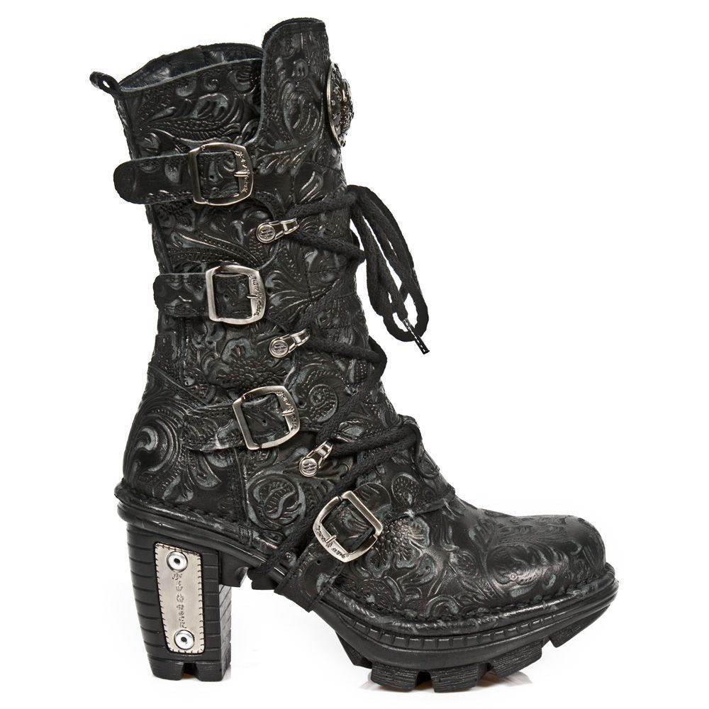 New Rock Ladies Floral Gothic Leather Boots- NEOTR005-S25
