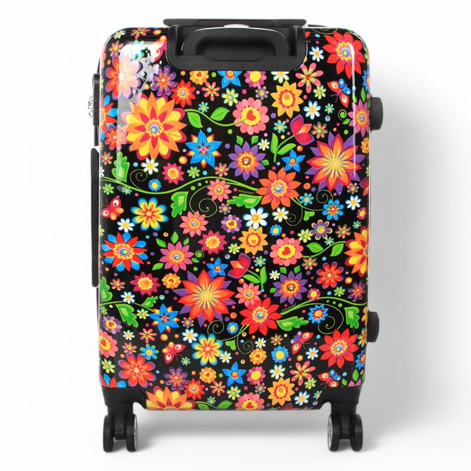 Ballina Medium Hard Shell Suitcase in Black Flower