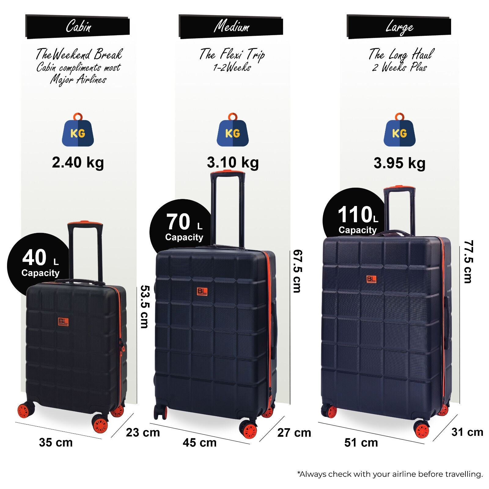 Hard Shell Travel Suitcase Set Cabin Luggage Bag