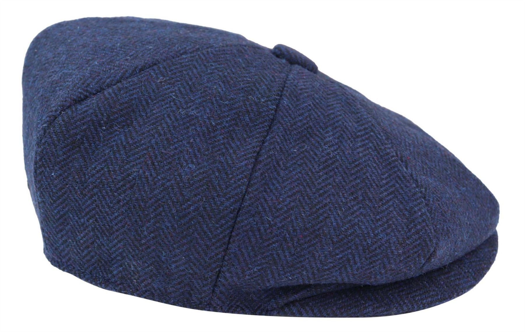 Mens Peaky Blinders Tweed Gatsby Flat Baker Hat With Razor Blade