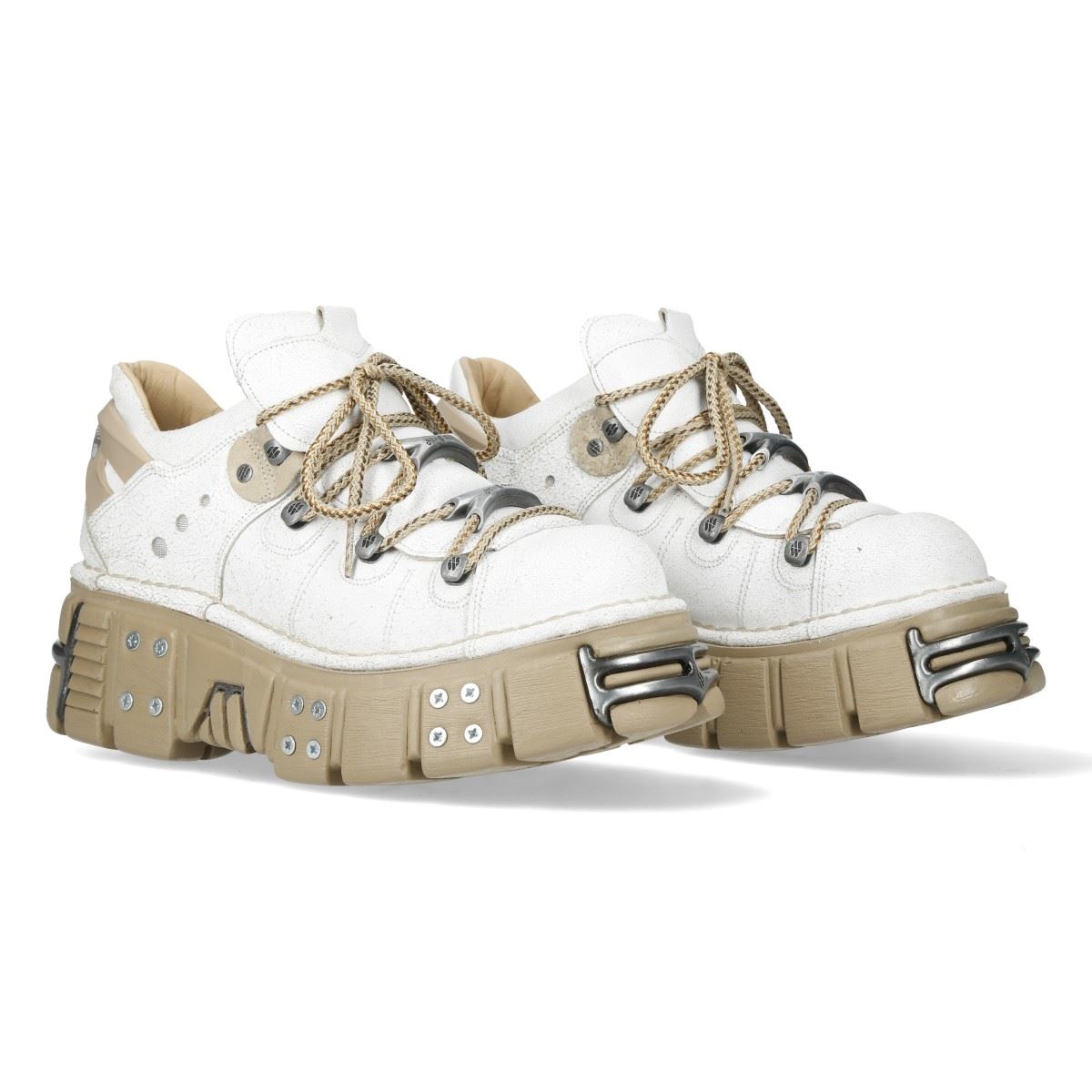 New Rock M-120N-C80 White Gothic Platform Ankle Boots