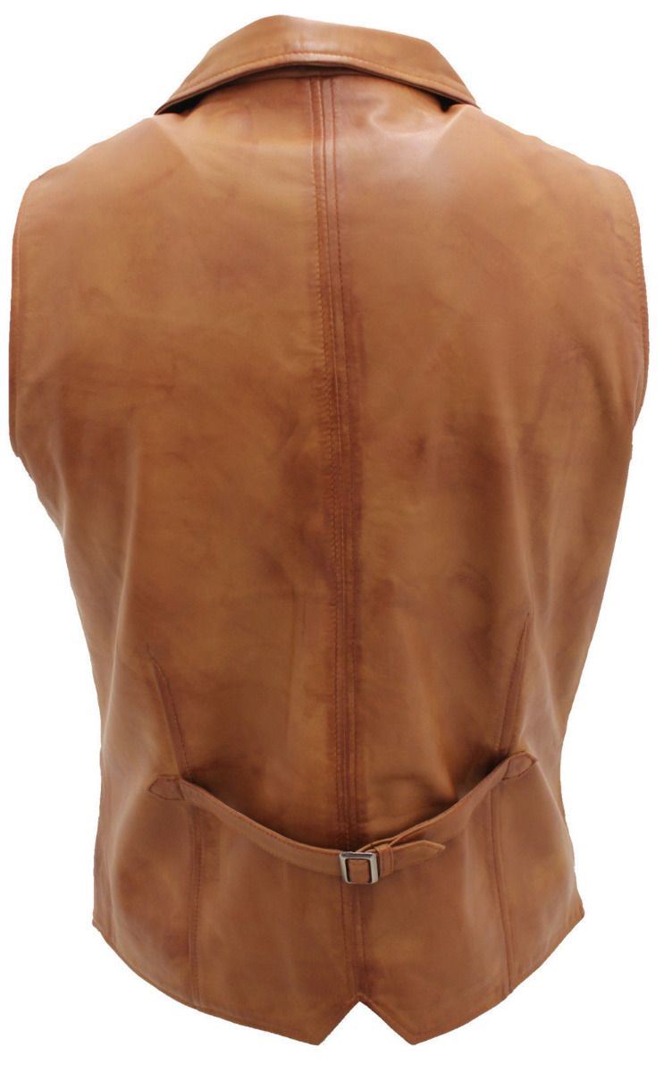 Mens Classic Leather Waistcoat-Gosport